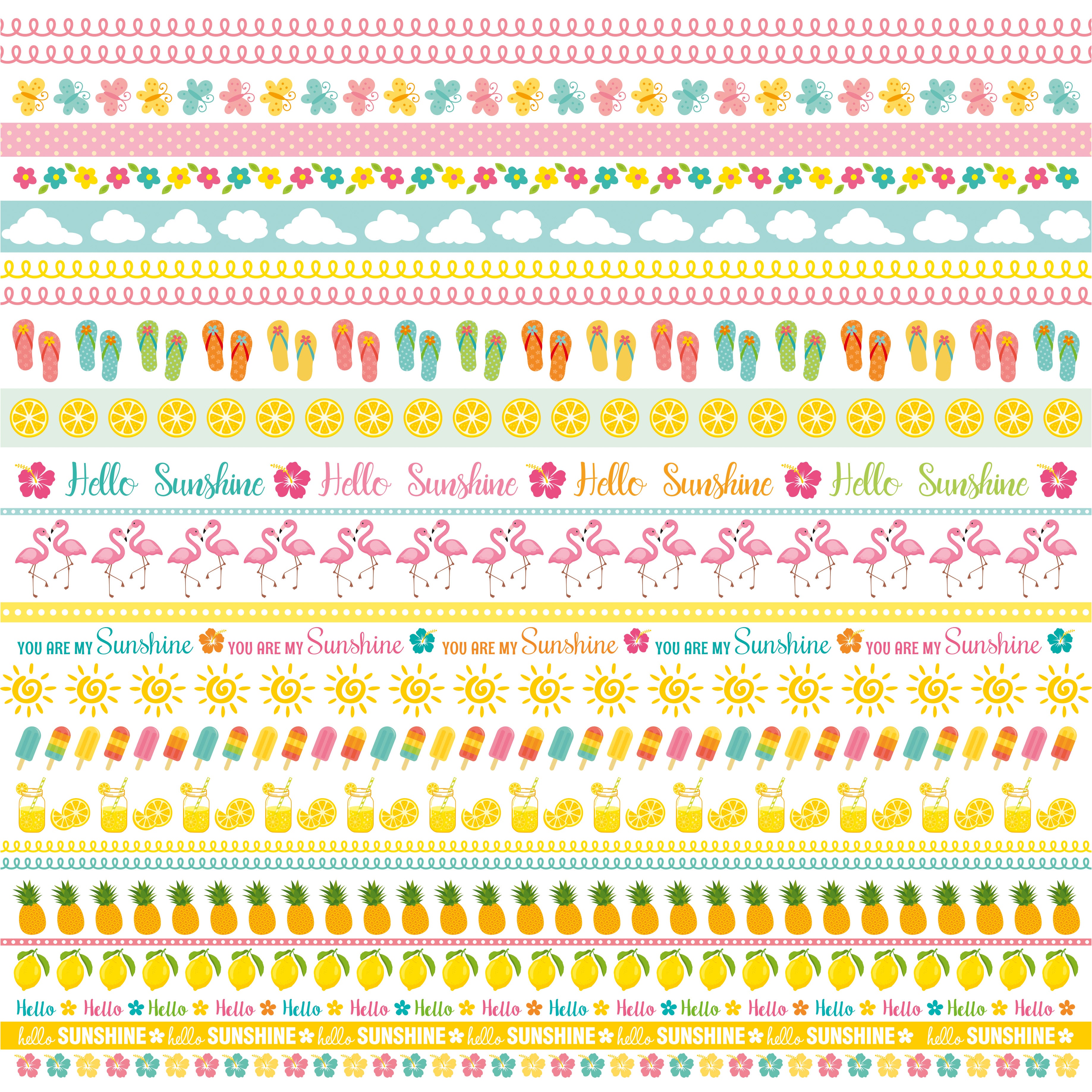 Paper Pack 12In X 12In Sunshine And Lemonade 12Sheets 250Gsm