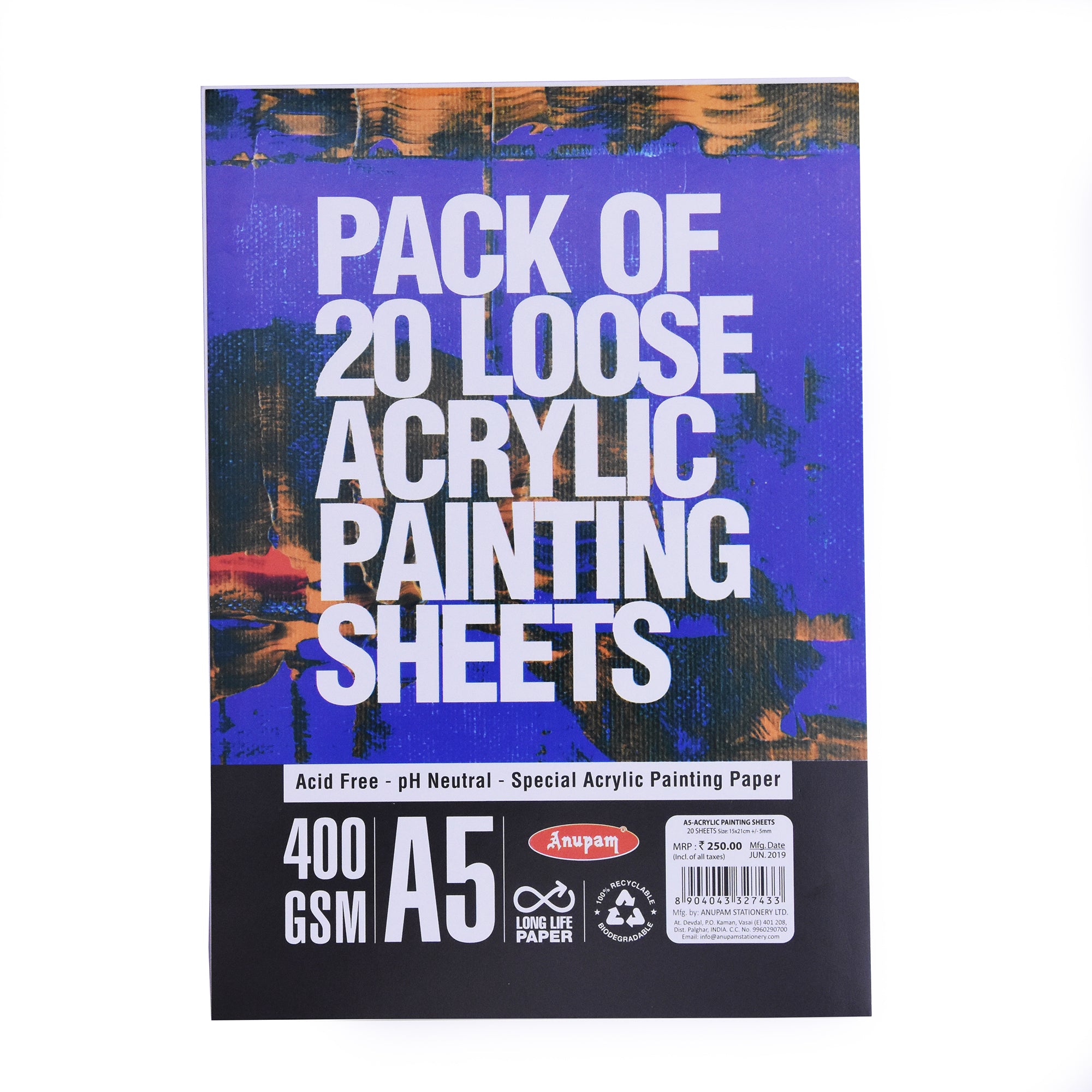 Acrylic Painting sheets A5 400gsm, 20sheets Itsy Bitsy