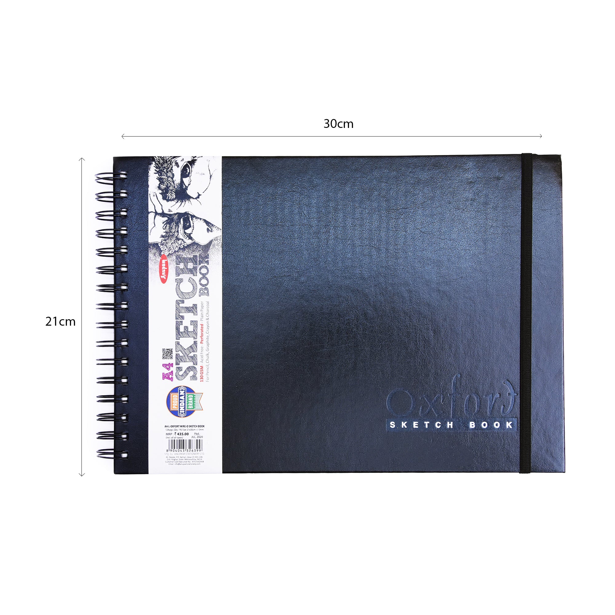 Oxford Sketch Drawing Book Wireo Bound A4 140Gsm Landsacpe 128Pages An