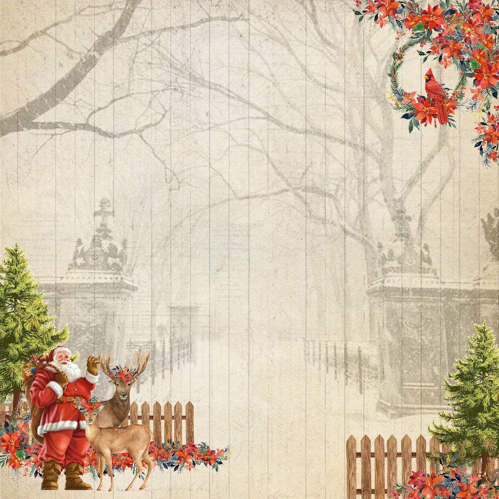 Little Birdie 12 x12 inch Printed Cardstock pack- Merry Christmas, 12 Sheets, 12 Designs, 250 gsm