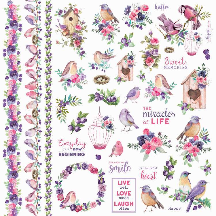 Paper Pack 6In X 6In 12Desx2 Birds And Berries 24Sheet Lb