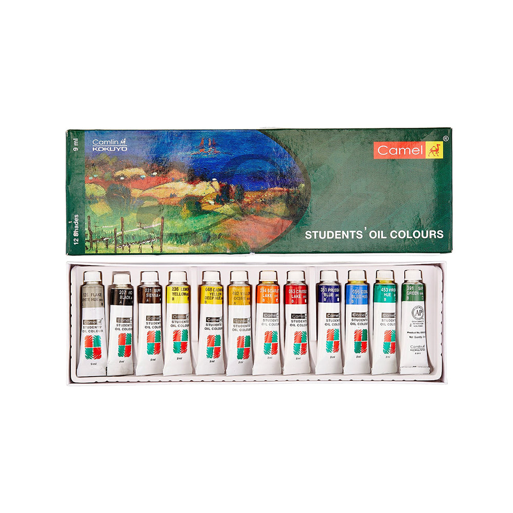 Camel Students Oil Colours Set - 12 shades of 9ml each
