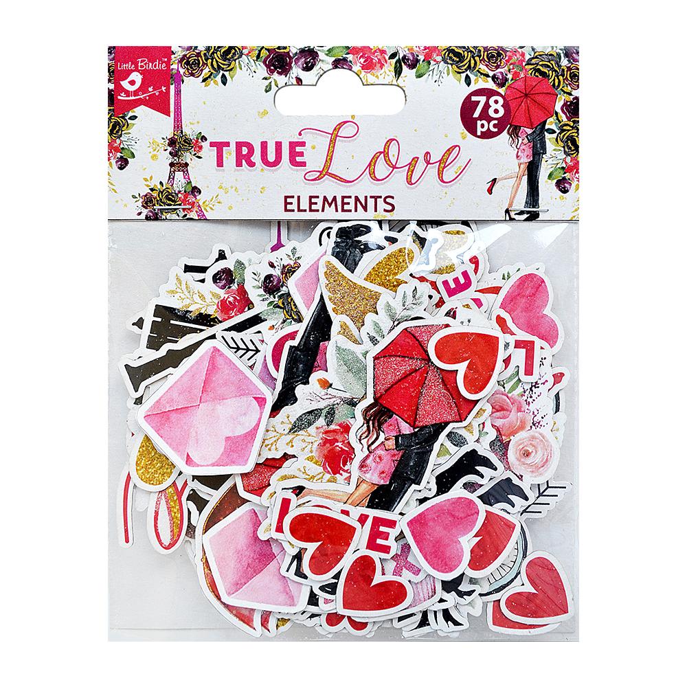 True Love Ephemera Stickers 76pcs