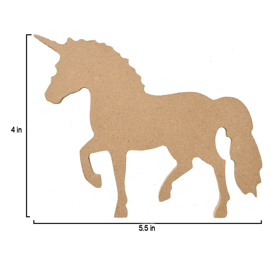 MDF Standing Unicorn W5.5 X H4Inch 5.5Mm Thick 1Pc Lb