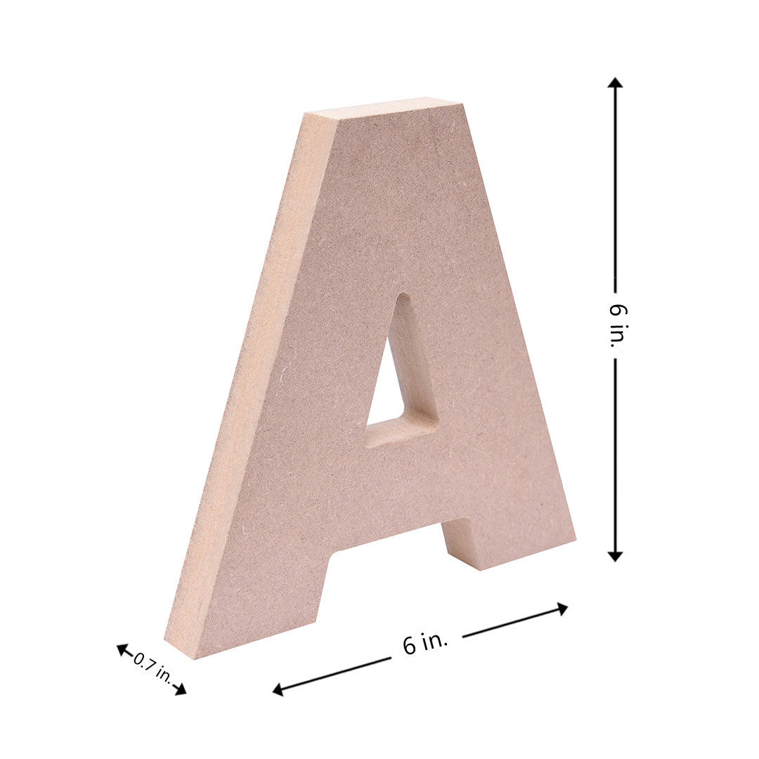 MDF Alphabet A W6 X H6Inch 18Mm Thick 1Pc Lb
