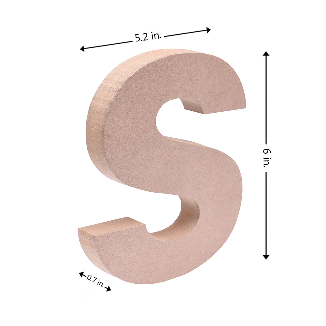 MDF Alphabet S W5.2 X H6Inch 18Mm Thick 1Pc Lb