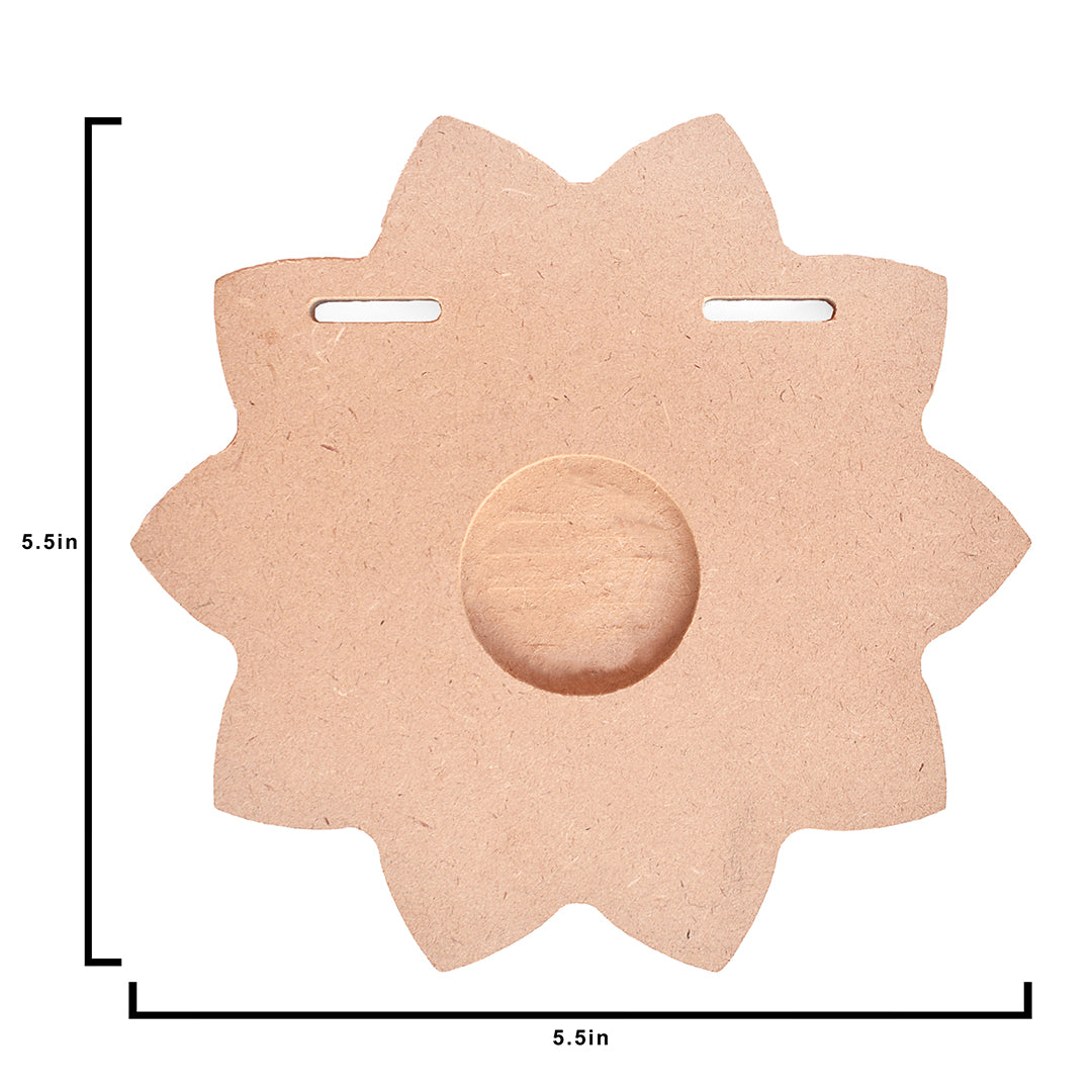 MDF Meditating Buddha With T-Light Candle Holder W5.5 X H6.3 X D5.3Inch 1Pc Lb