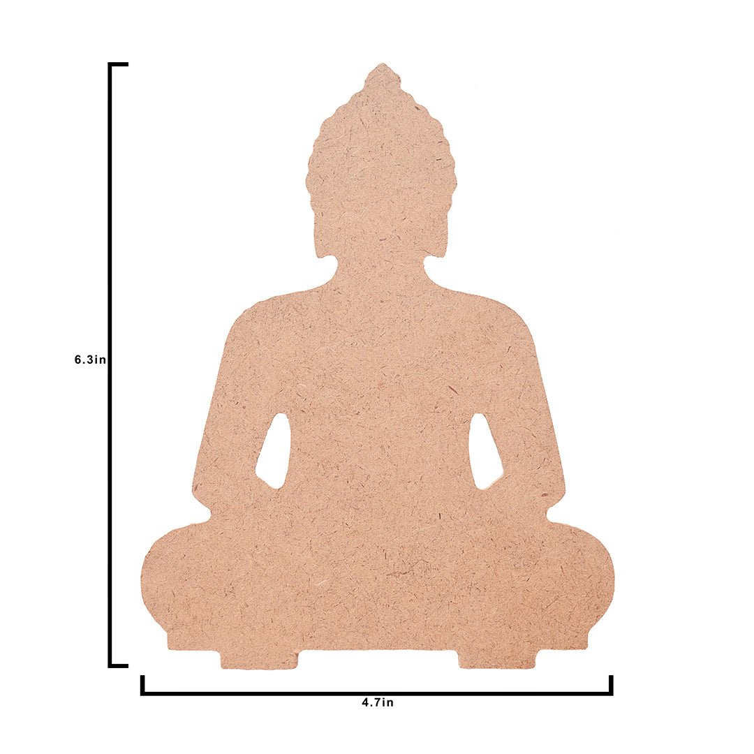 MDF Meditating Buddha With T-Light Candle Holder W5.5 X H6.3 X D5.3Inch 1Pc Lb