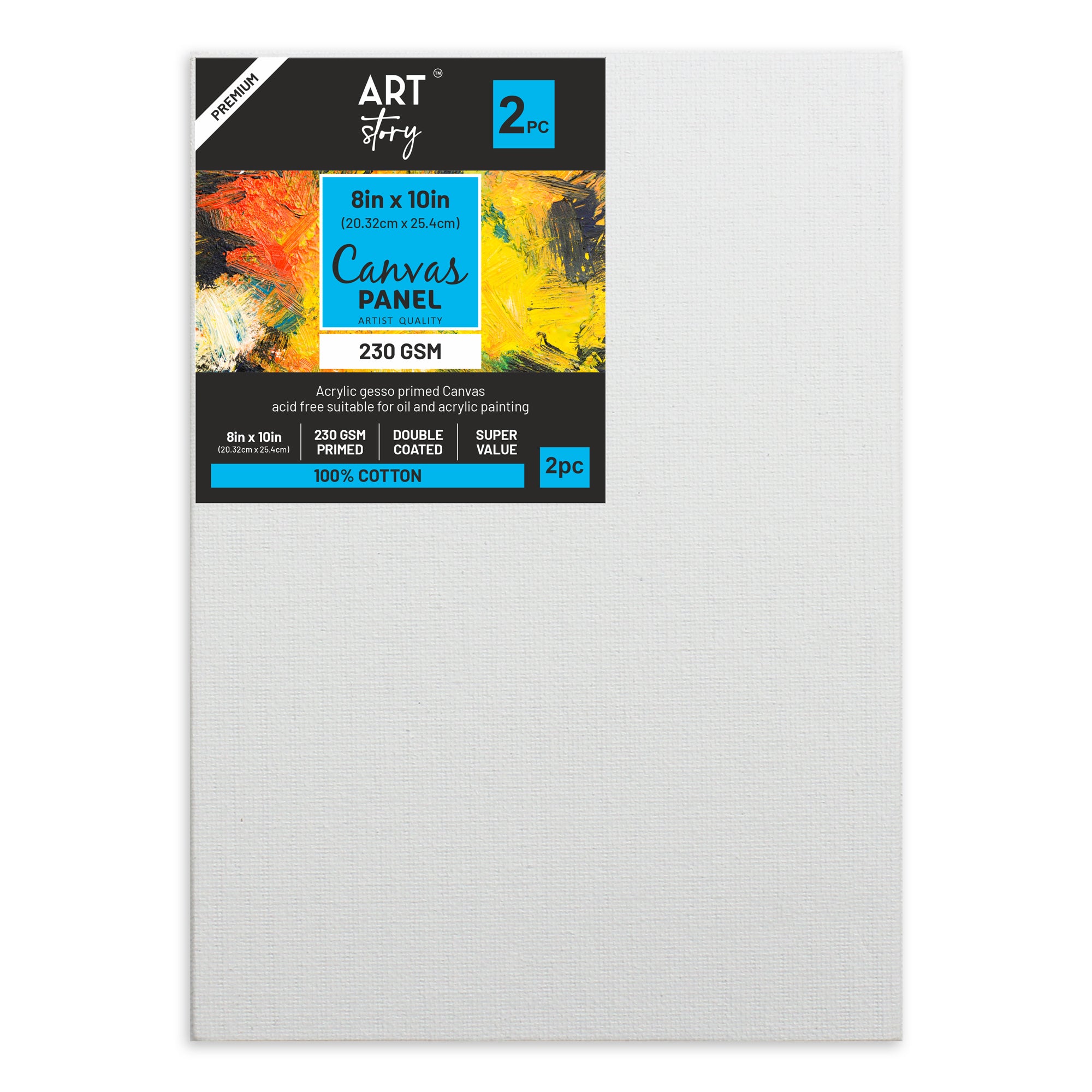 Canvas Panel 3Mm Mdf Board 8 X10Inch 2Pcs Lb