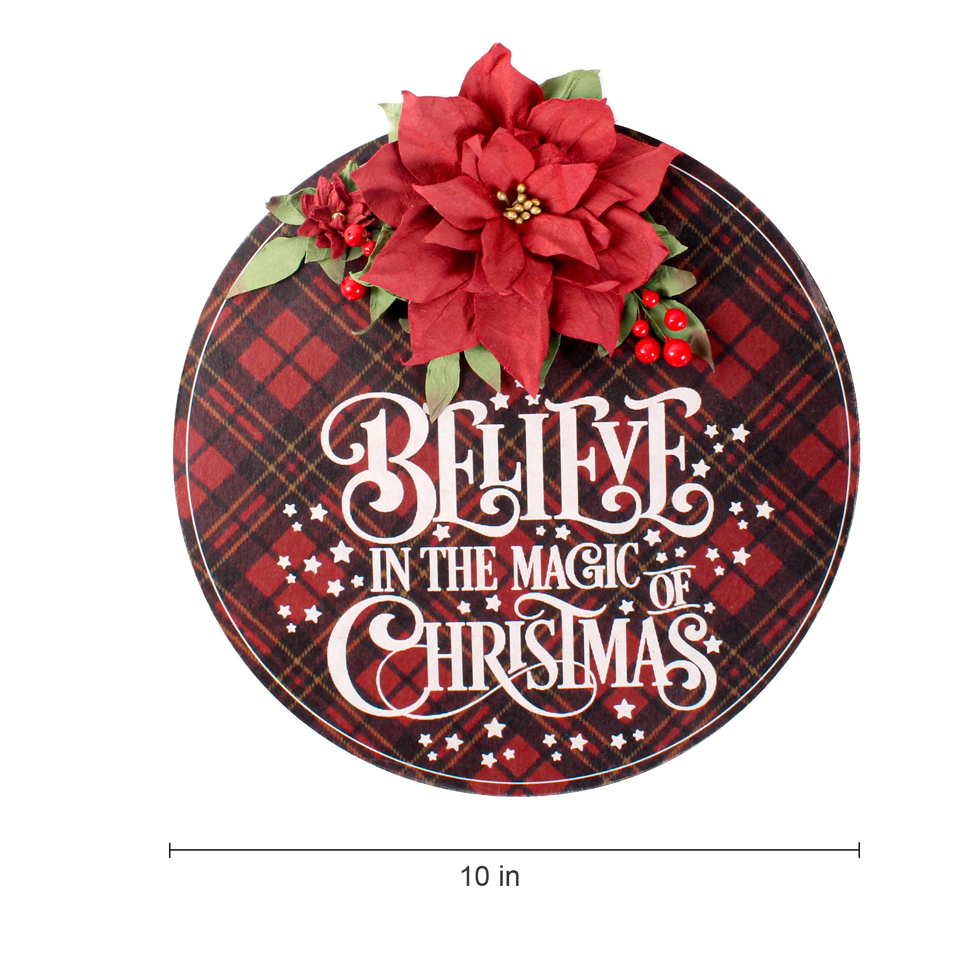 Christmas Wall Decor Believe in the Magic 10 x 10Inch 1Pc