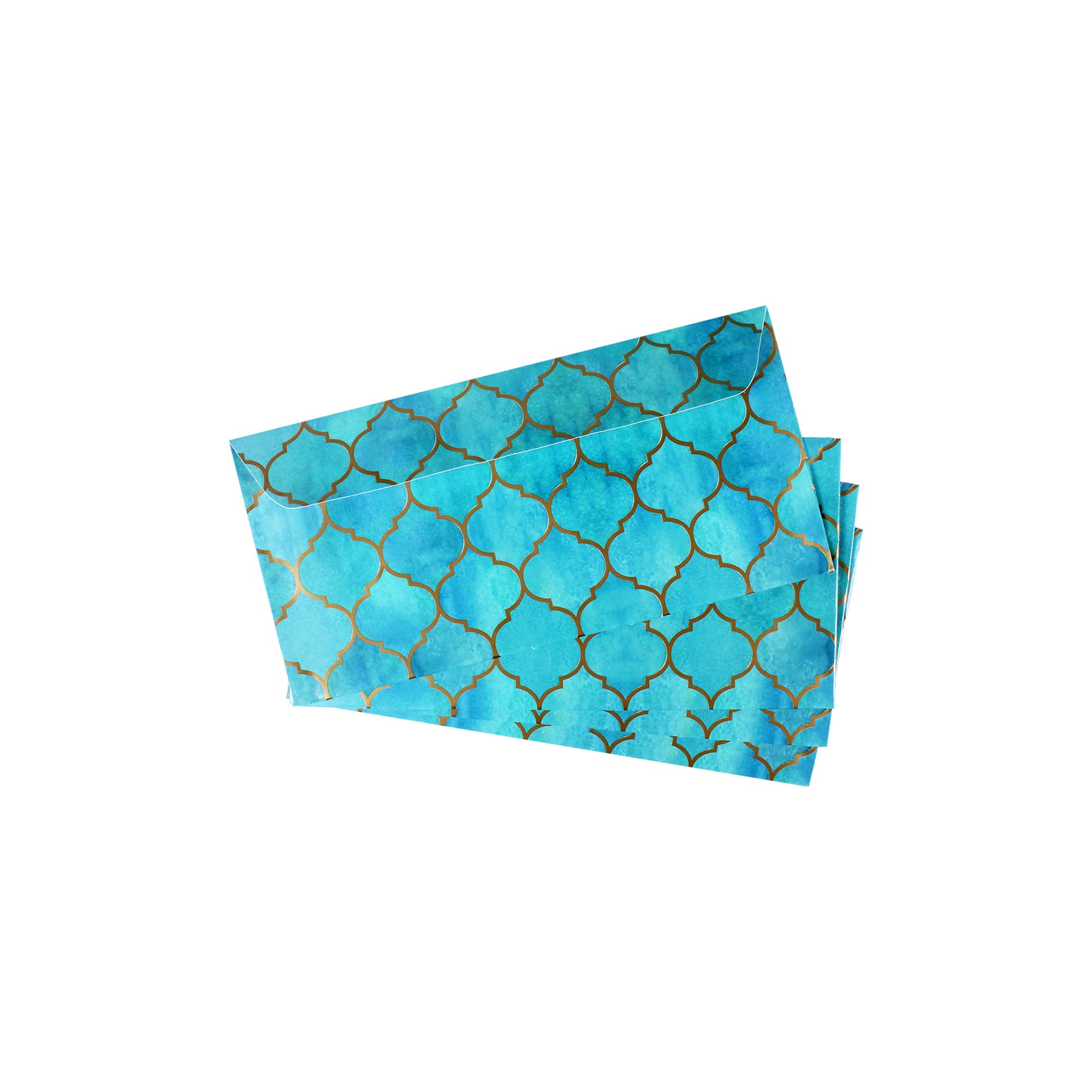 Gift Envelope Moroccan Trellis Aqua Shimmer 4pc