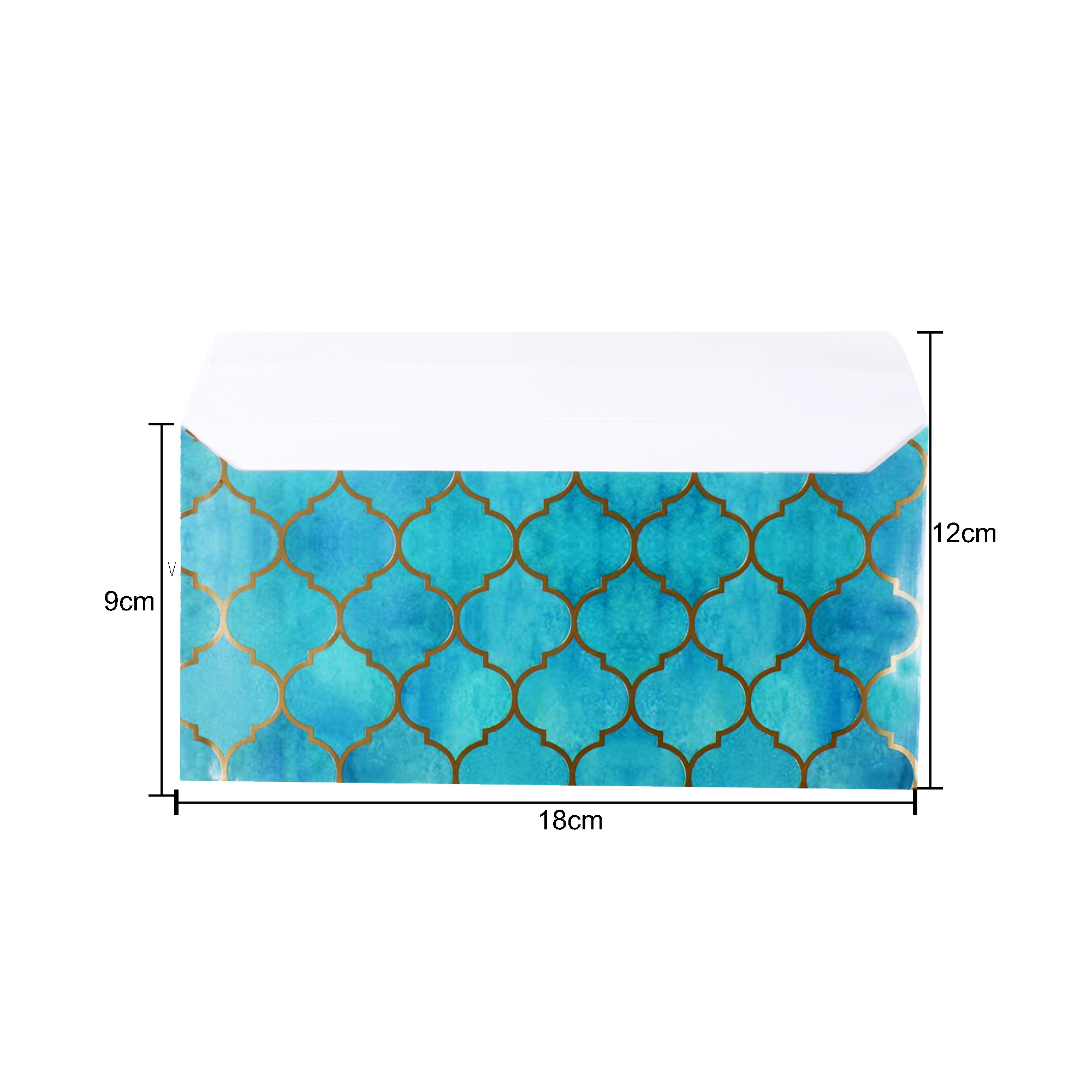 Gift Envelope Moroccan Trellis Aqua Shimmer 4pc