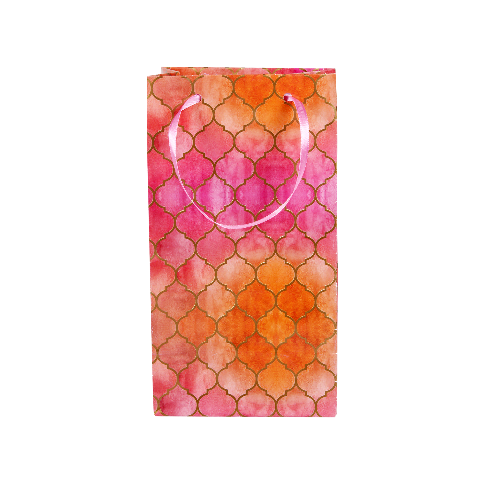 Gift Bags Moroccan Trellis Rosy Shimmer L33.5 X W21.5 X D9.2Cm 1Pc Gol