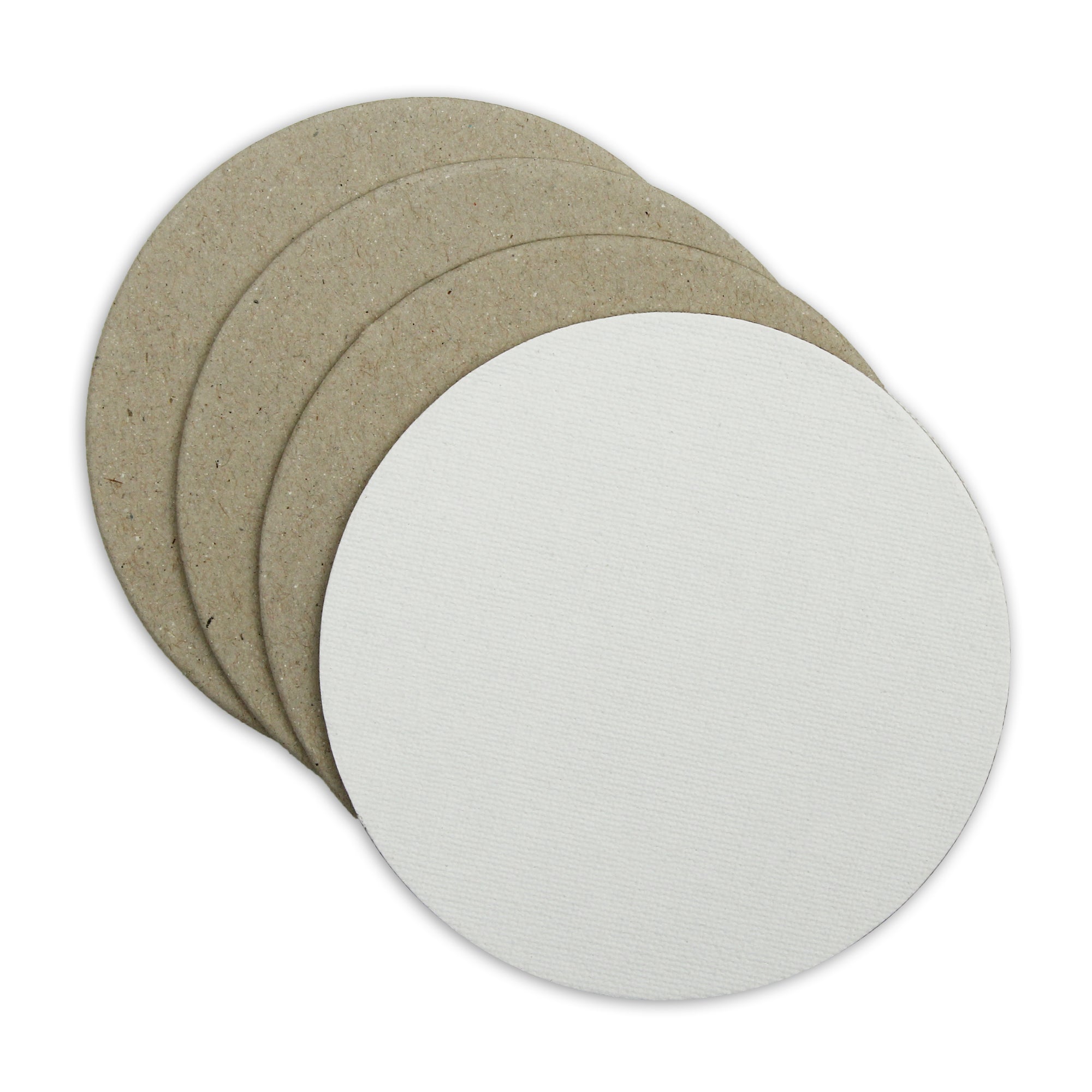 Canvas Board Round 4Inch Dia 230Gsm 2Mm Thick 4Pc Shrink Lb