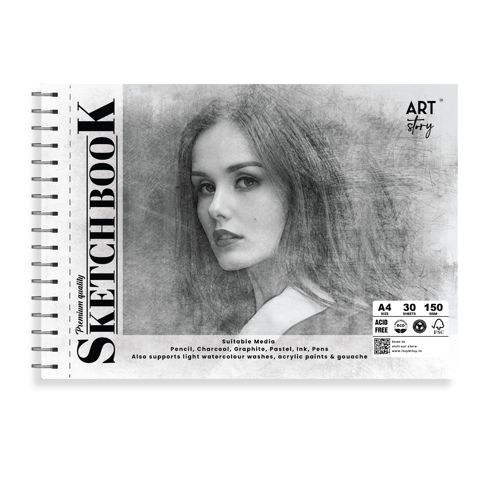 Sketch Book Premium Quality A4 Wire O Binding 150Gsm 30Sheets Lb