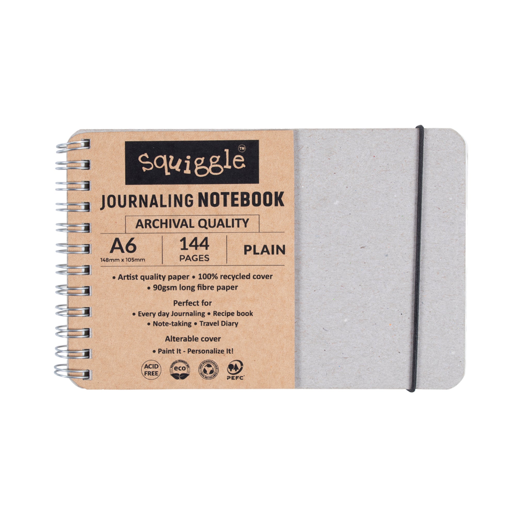 Journaling Notebook Premium Quality A6 Plain 90Gsm Wiro Squiggle 144Pages Lb