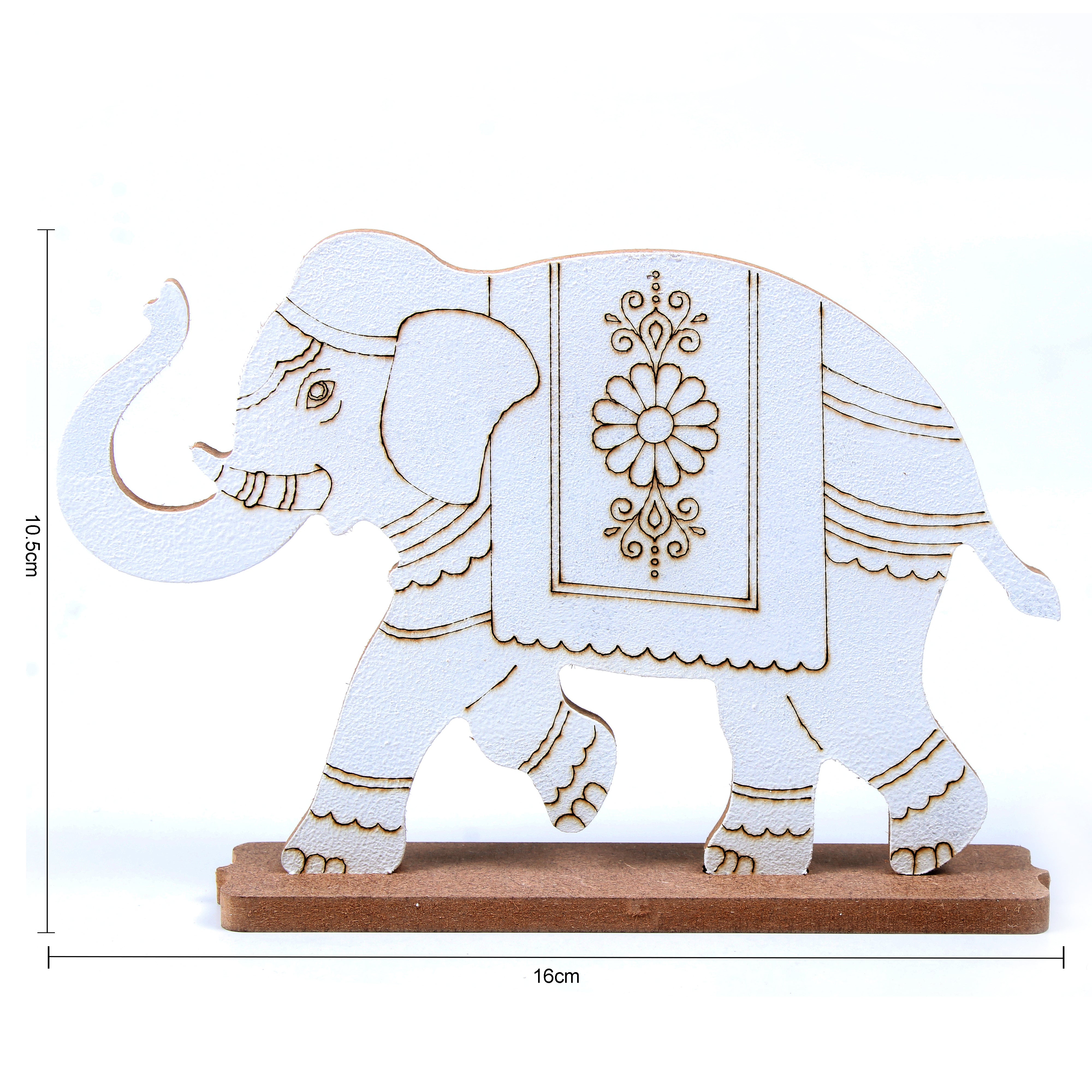 MDF Pre Marked Elephant Elegance With Stand 4 X 6Inch 1Pc Lb