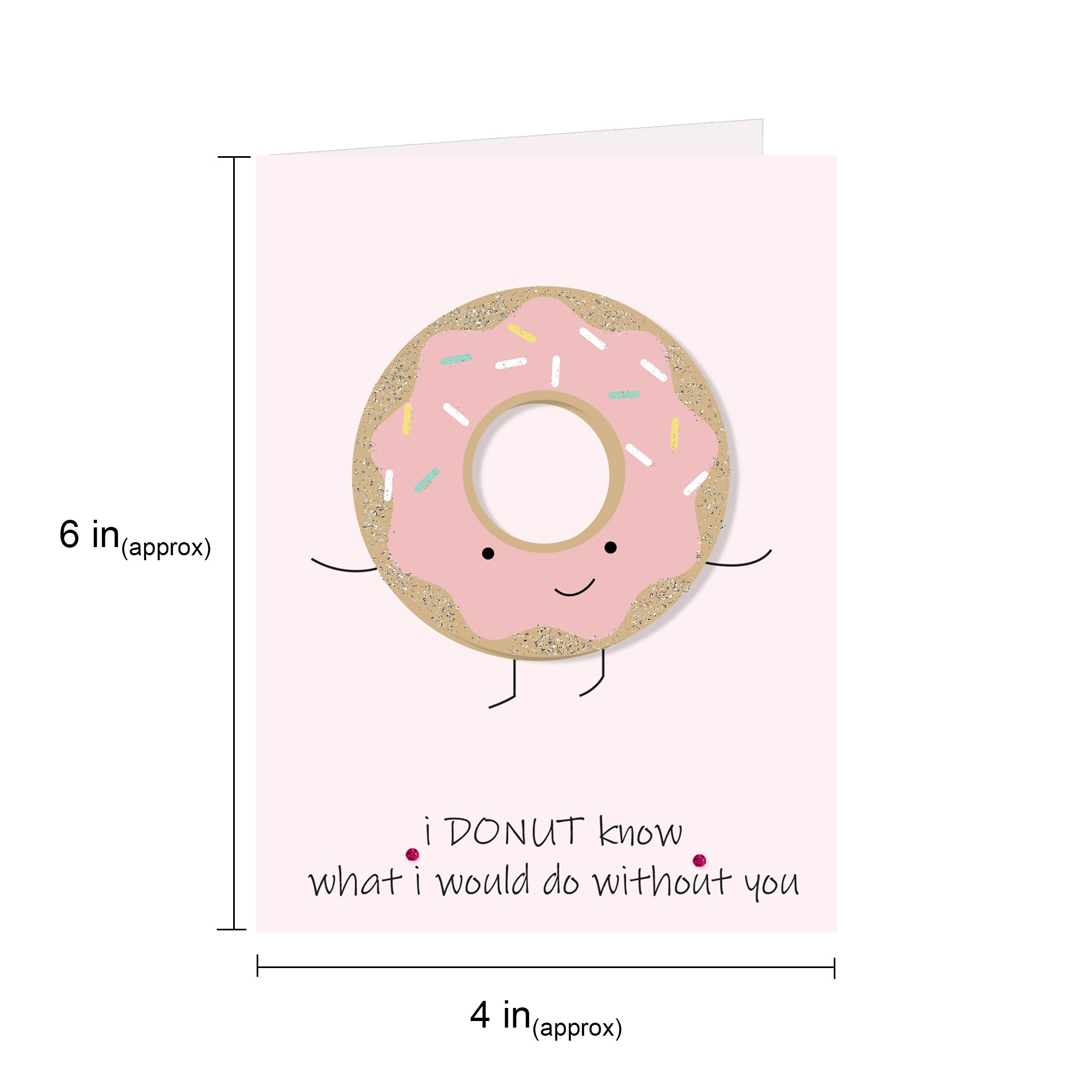 Greeting Card & Envelope Donut Know 4 X 6Inch Approx