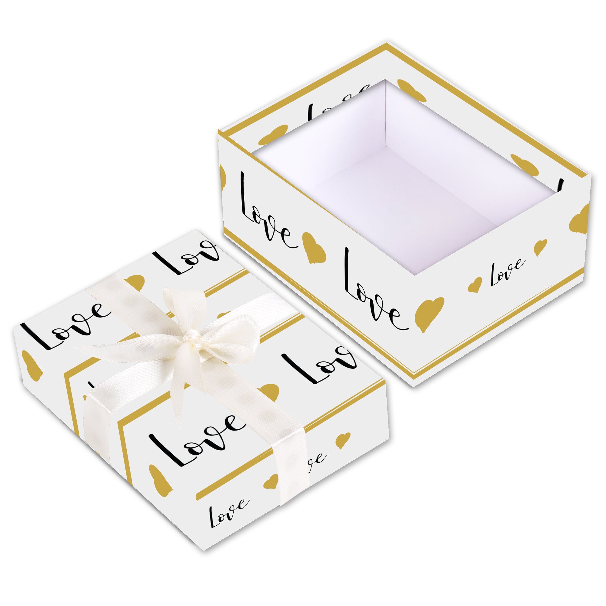 Gift Box Warm Love With Bow L10.5 X W8 X D5.4(cm)  1pc