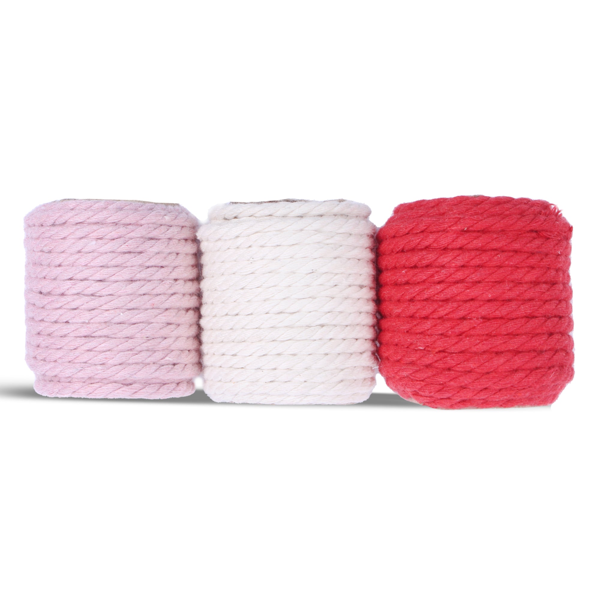 Cotton Twisted Cord 3Mm 3 Ply Rosy Charm 2Mtr 3Pc