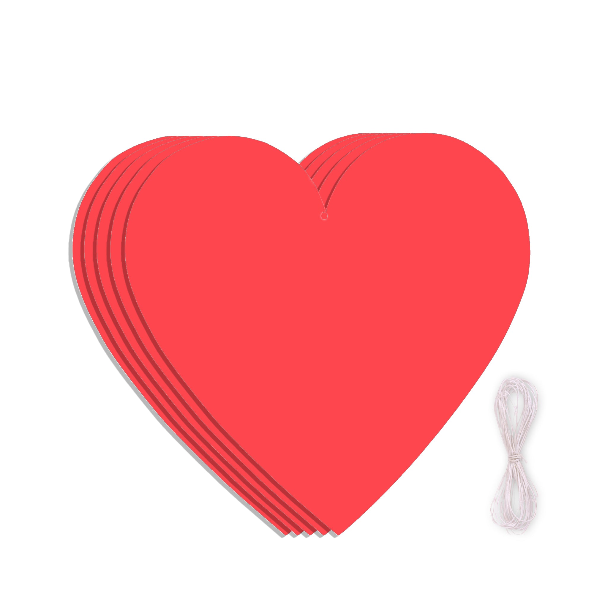 Bright Red Hearts W 20.5 X H 20Cm Approx 250Gsm 6Pc Lb