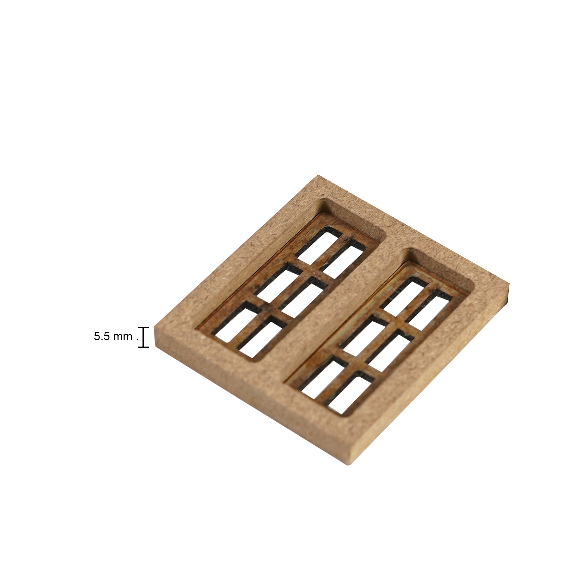 Build A Home 2 Door Window 6 Panel W44.7 X H49 mm 2pc