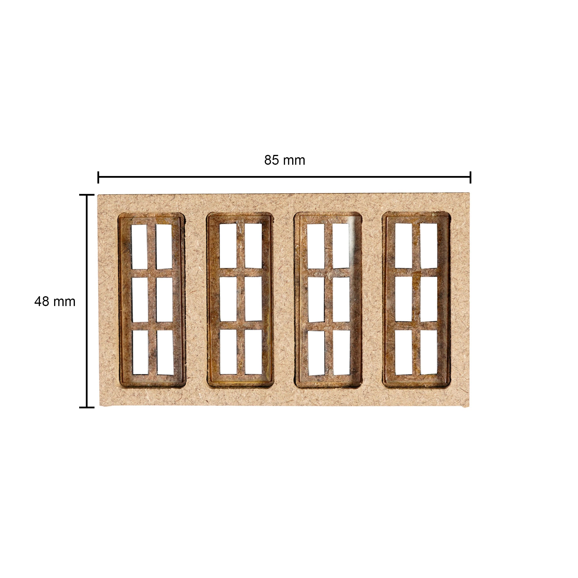Build A Home 4 Door Window 6 Panel W85.4 X H49 mm 2pc