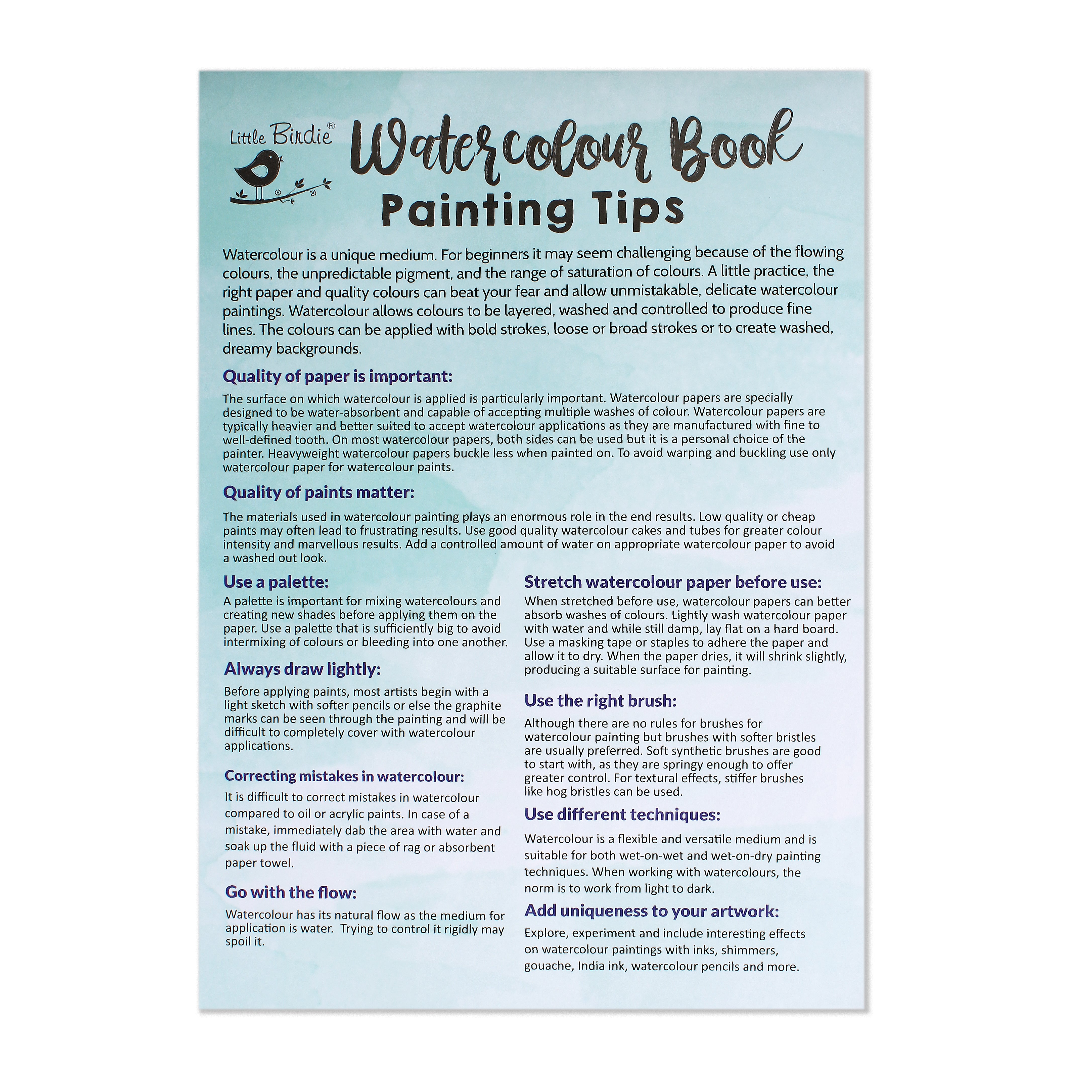 Water Colour Book A4 62Pages Book Ib