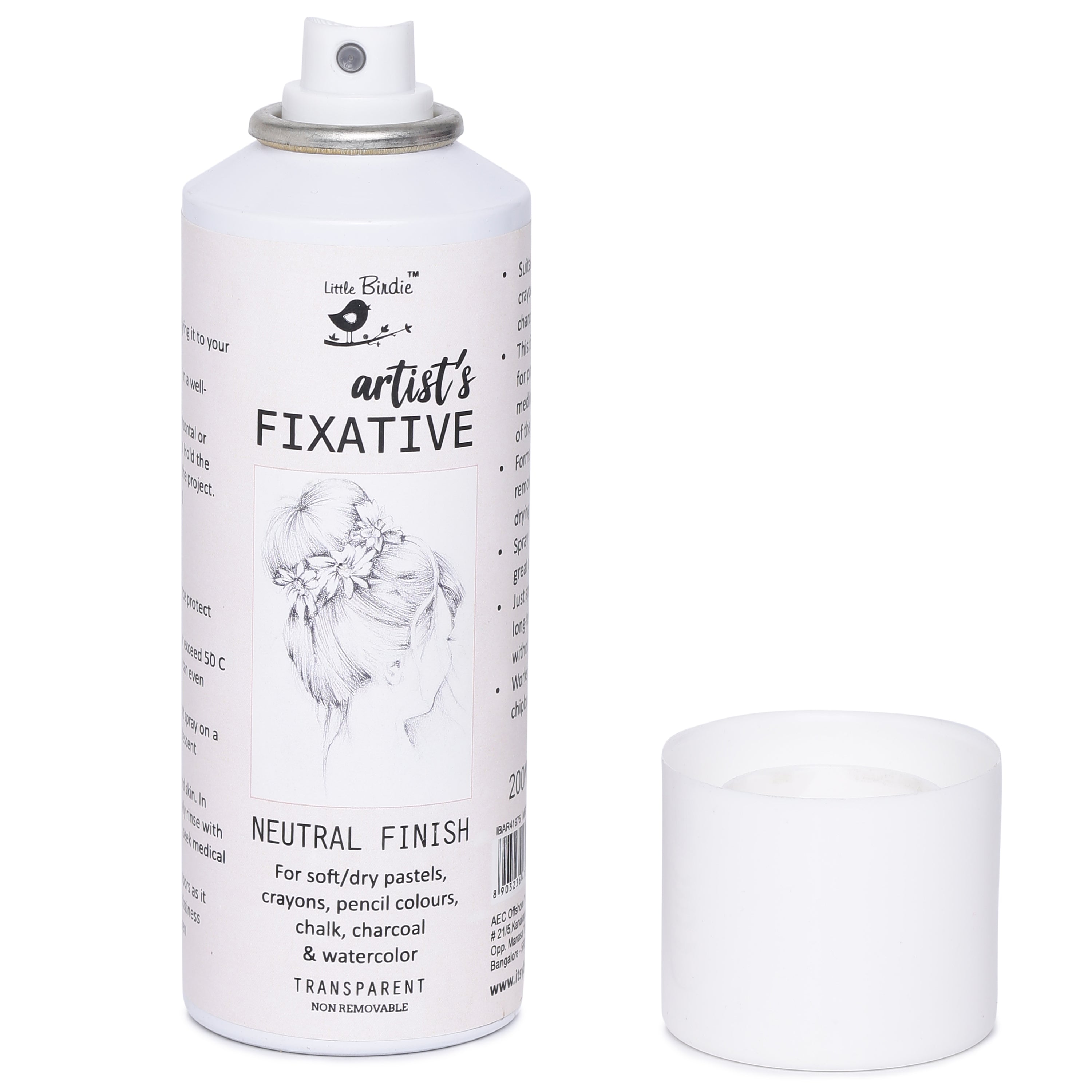 Little Birdie Artist's Fixative Spray, Neutral Finish - 200ml, 1 bottle
