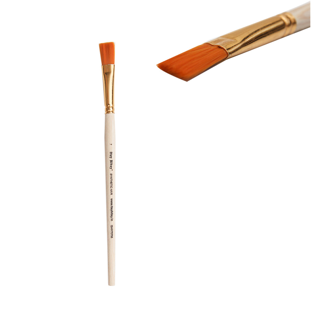 Synthetic Hair Flat Brush Size-7 Gold