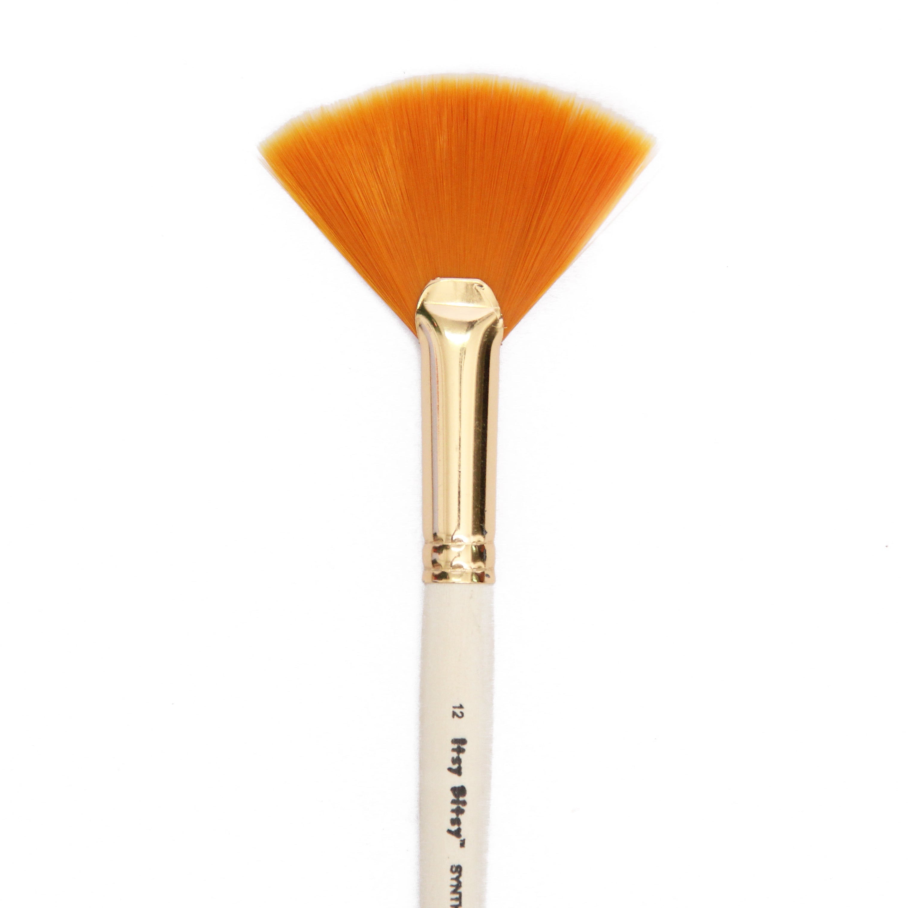 Synthetic Hair Fan Brush Size -12 Golds