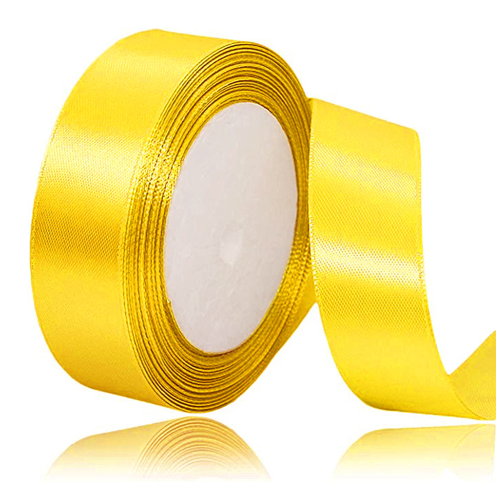 Satin Ribbons 25mm Yellow 15mtr