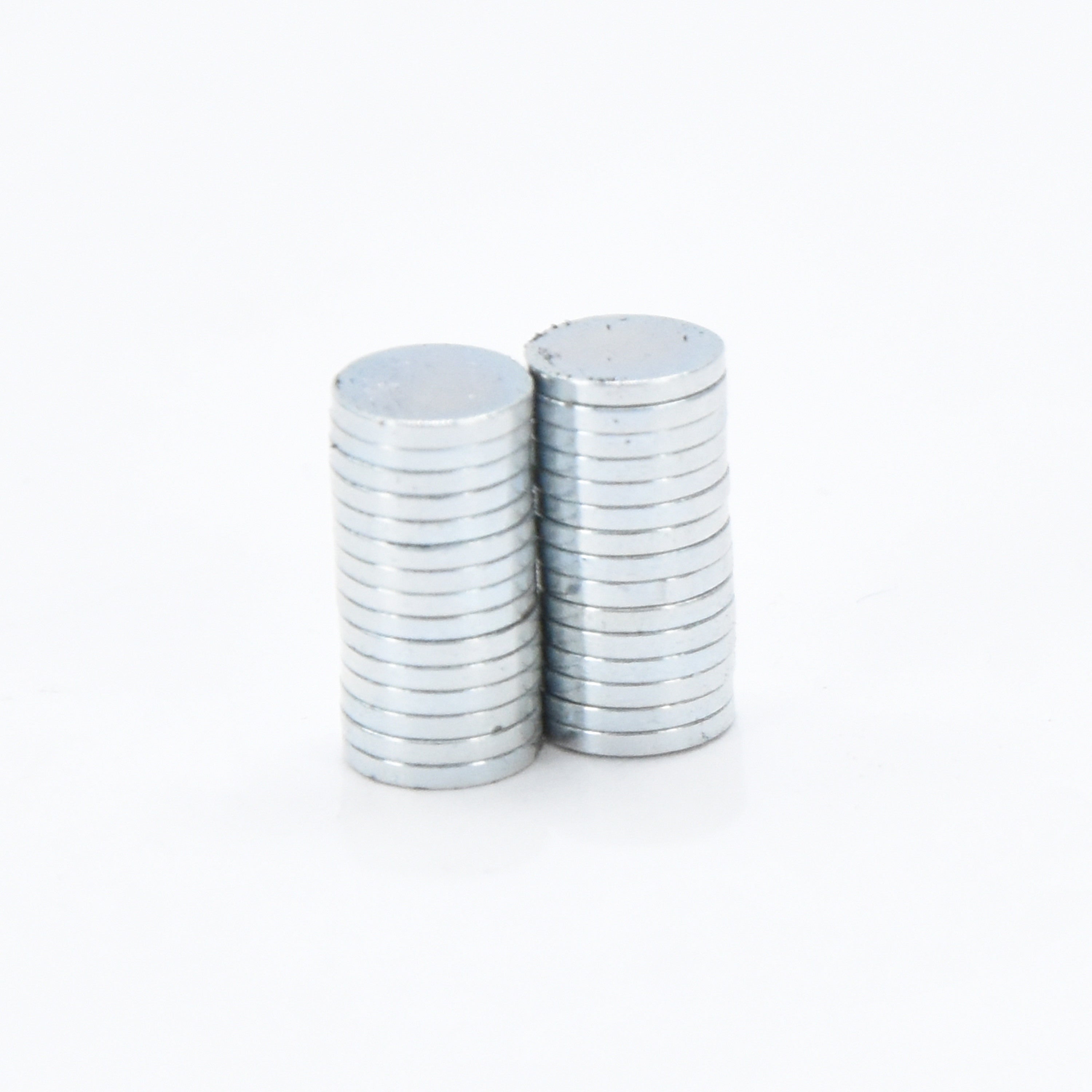 Round Disc Neodymium  Magnet - Silver, 8x1mm, 20pc