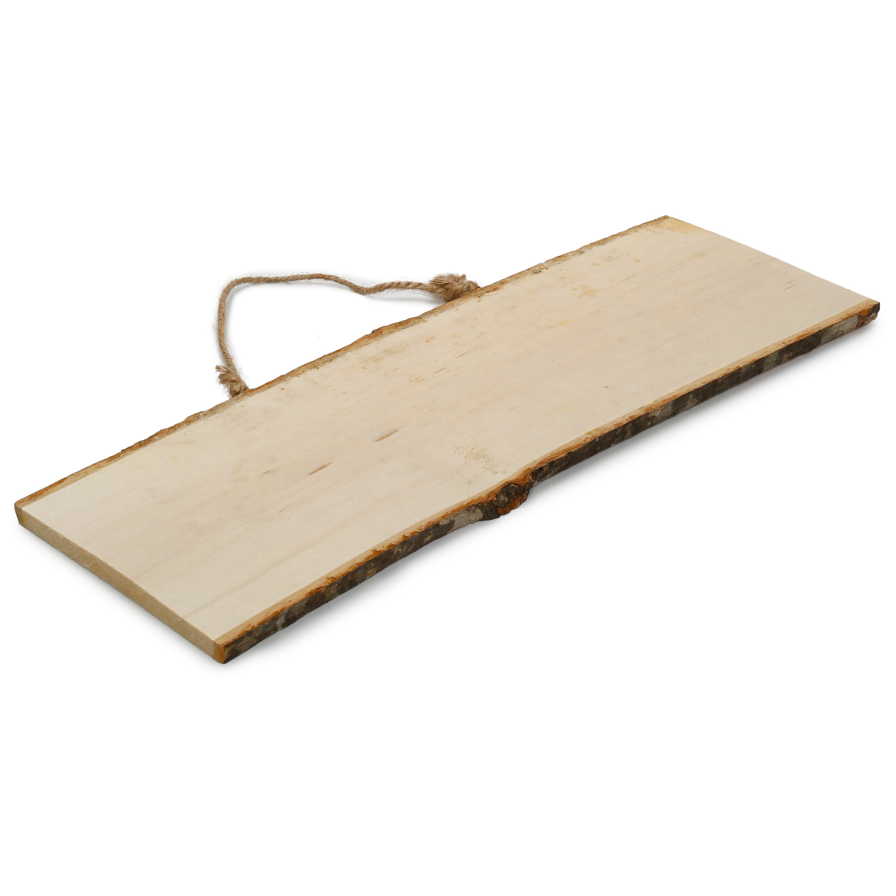 Wooden Natural Bark Rectangle W/Rope Approx L12 X W25Cm 1Pc Ib
