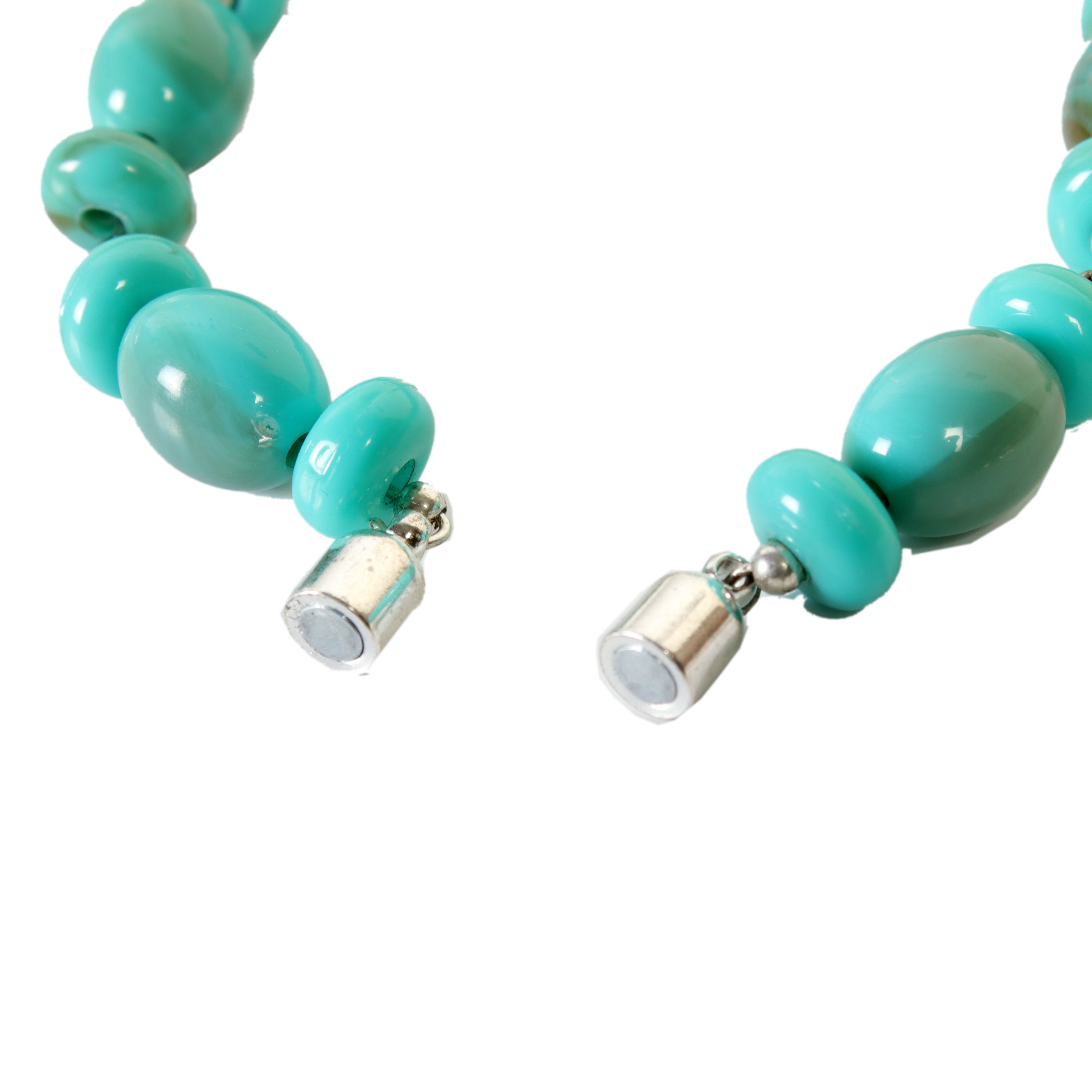 Findings Magnetic End Piece Round Silver 6mm Dia X 2cm 2pcs