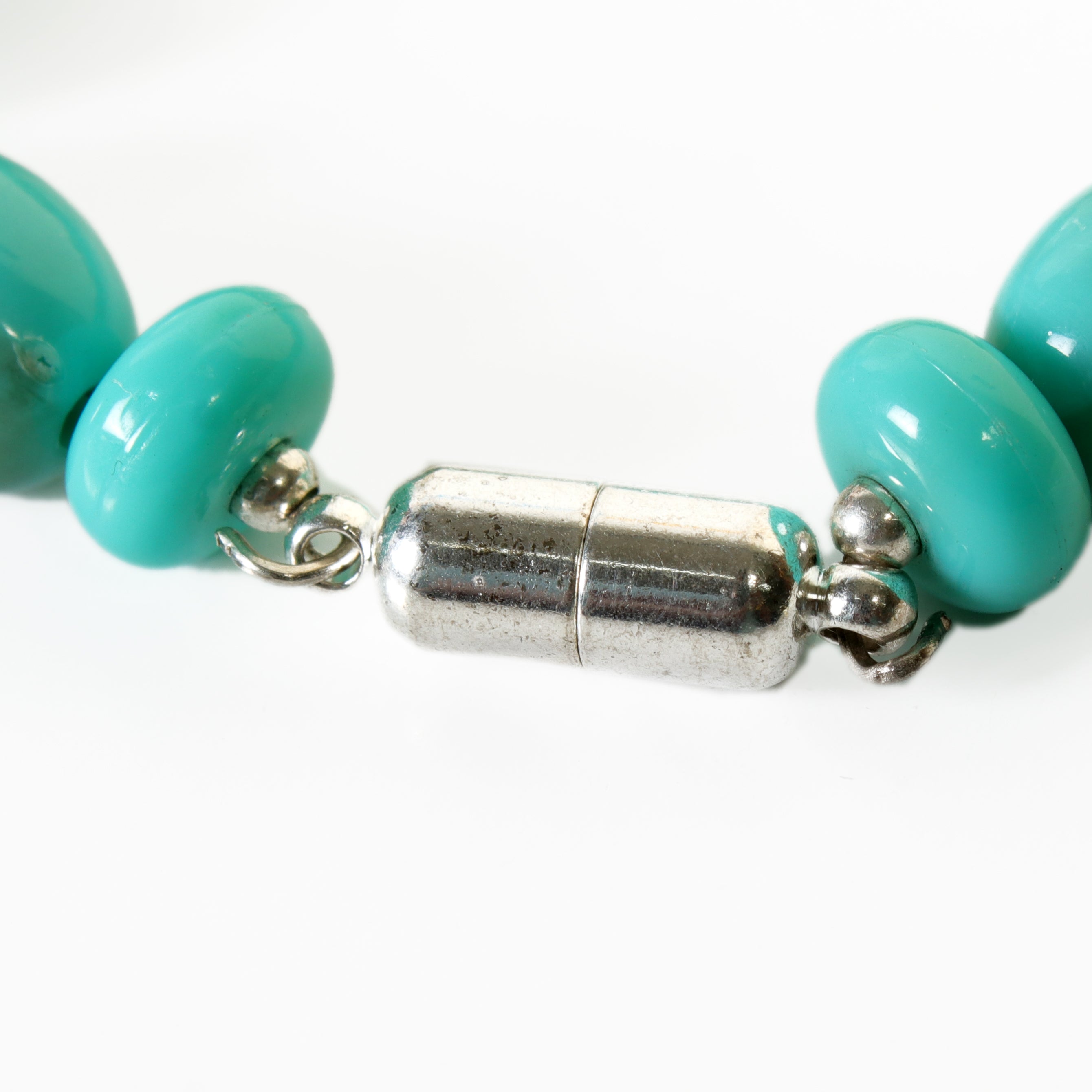 Findings Magnetic End Piece Round Silver 6mm Dia X 2cm 2pcs