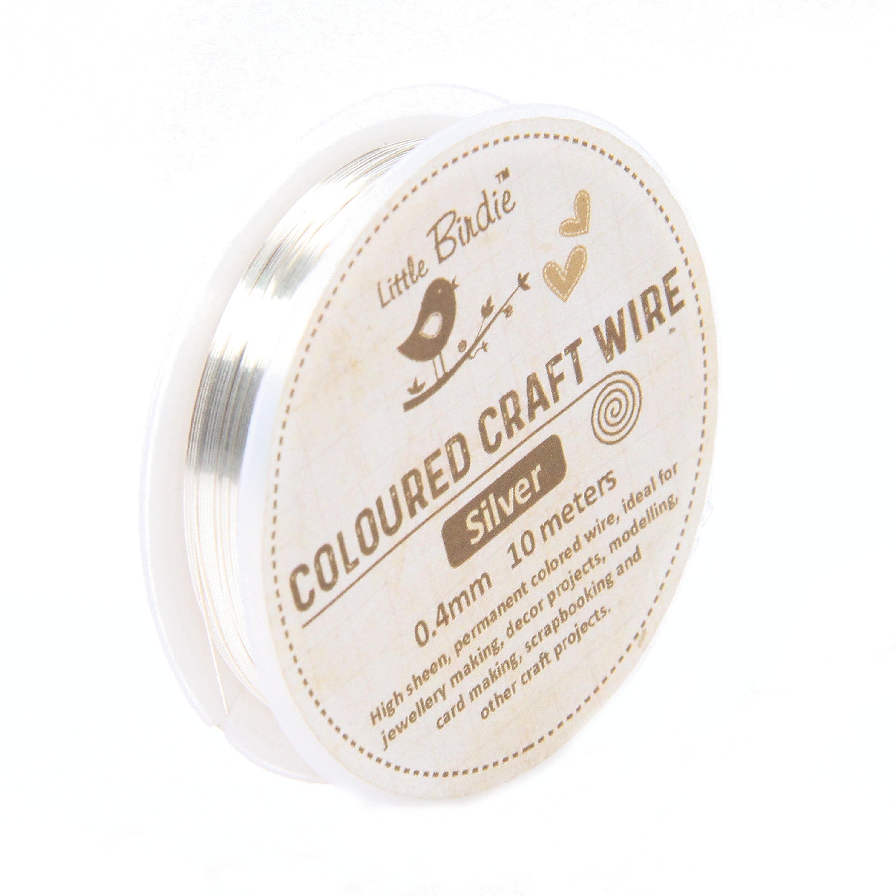 Colored Craft Wire 0.4 Mm Silver 10Mtrs 1Pc Roll Ib