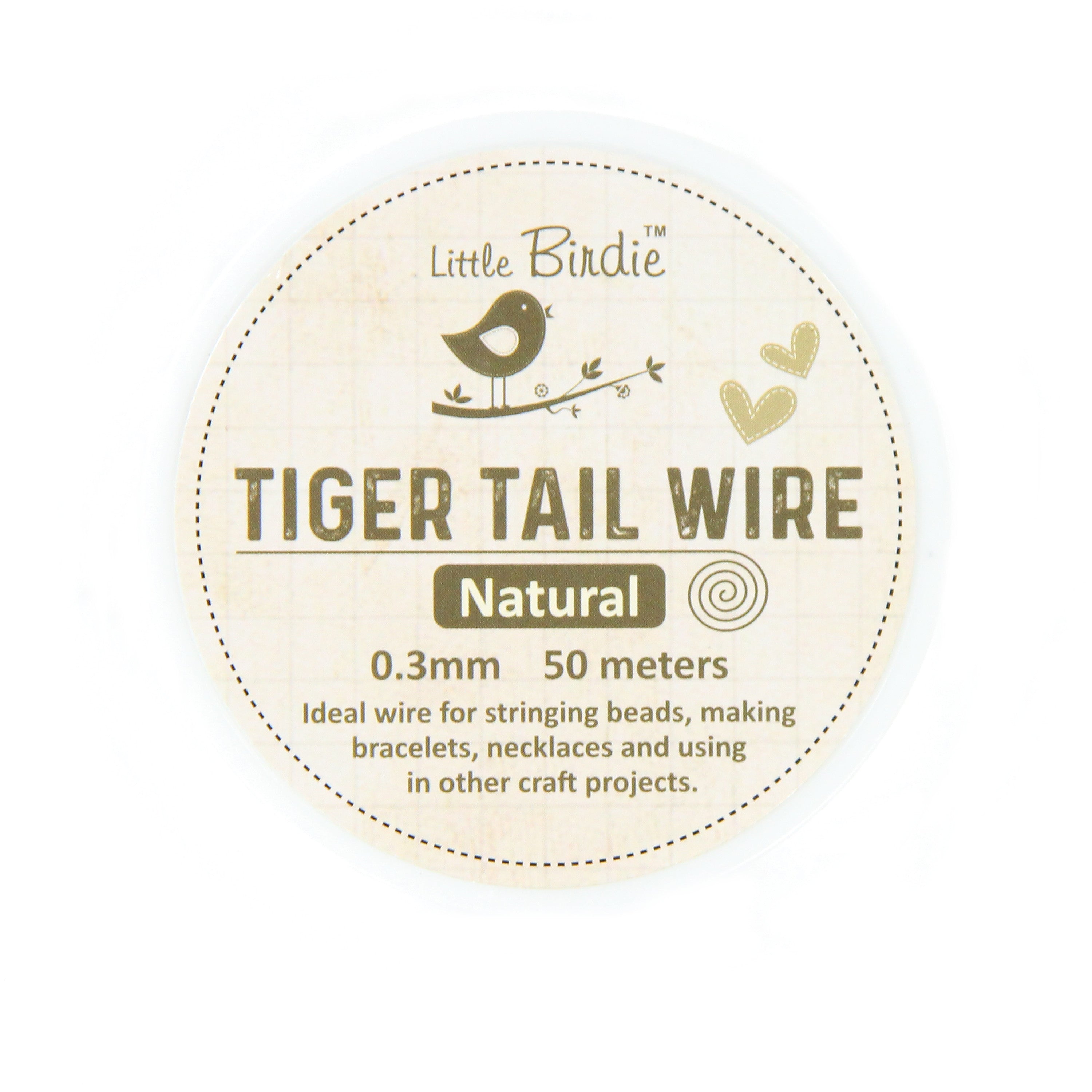 Tiger Tail Wire 0.3 Mm Natural 50Mtrs 1Pc Roll Ib
