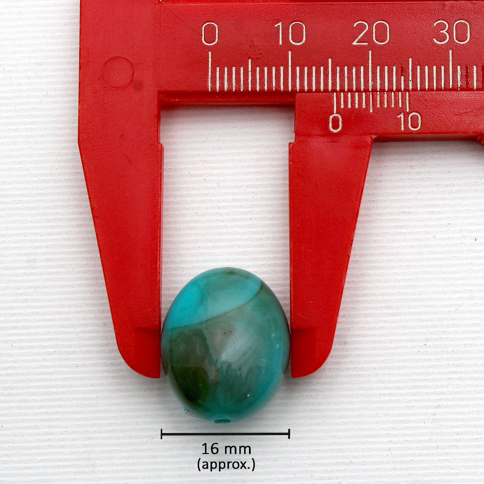 Beads Turquoise Oval Stone 19Mm X 16Mm 30G Pb Ib
