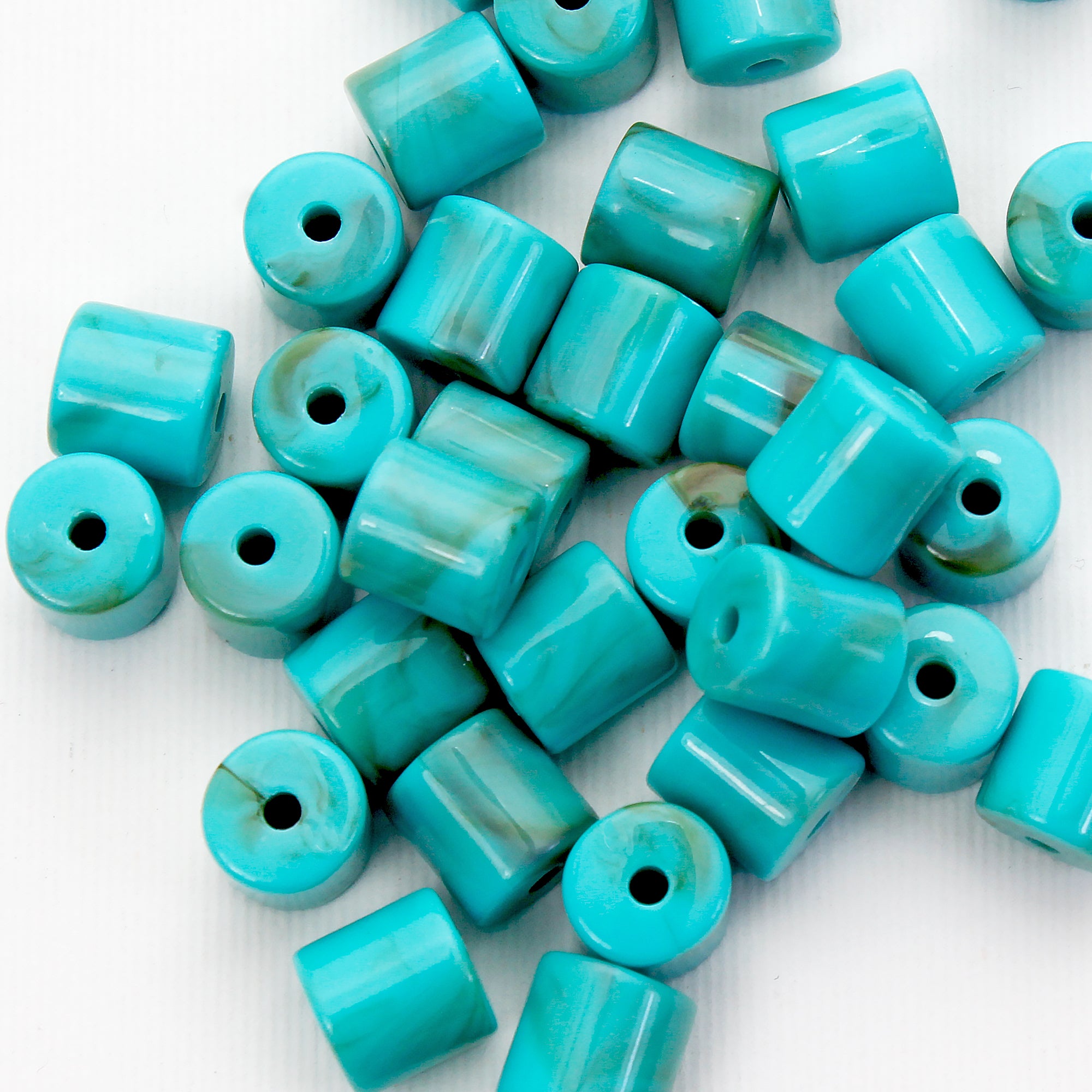 Beads Turquoise Cylindrical Stone 10Mm X 10Mm 30G Pb Ib