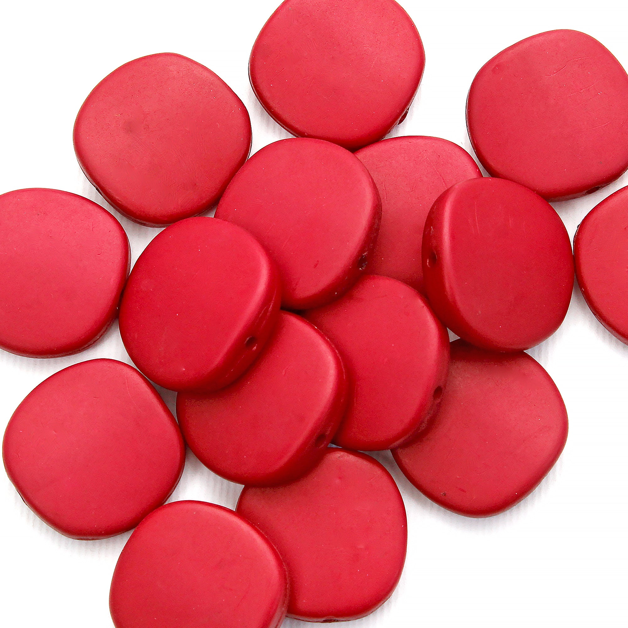 Beads Ruby Red Disc 21Mm X 21Mm 30G Pb Ib
