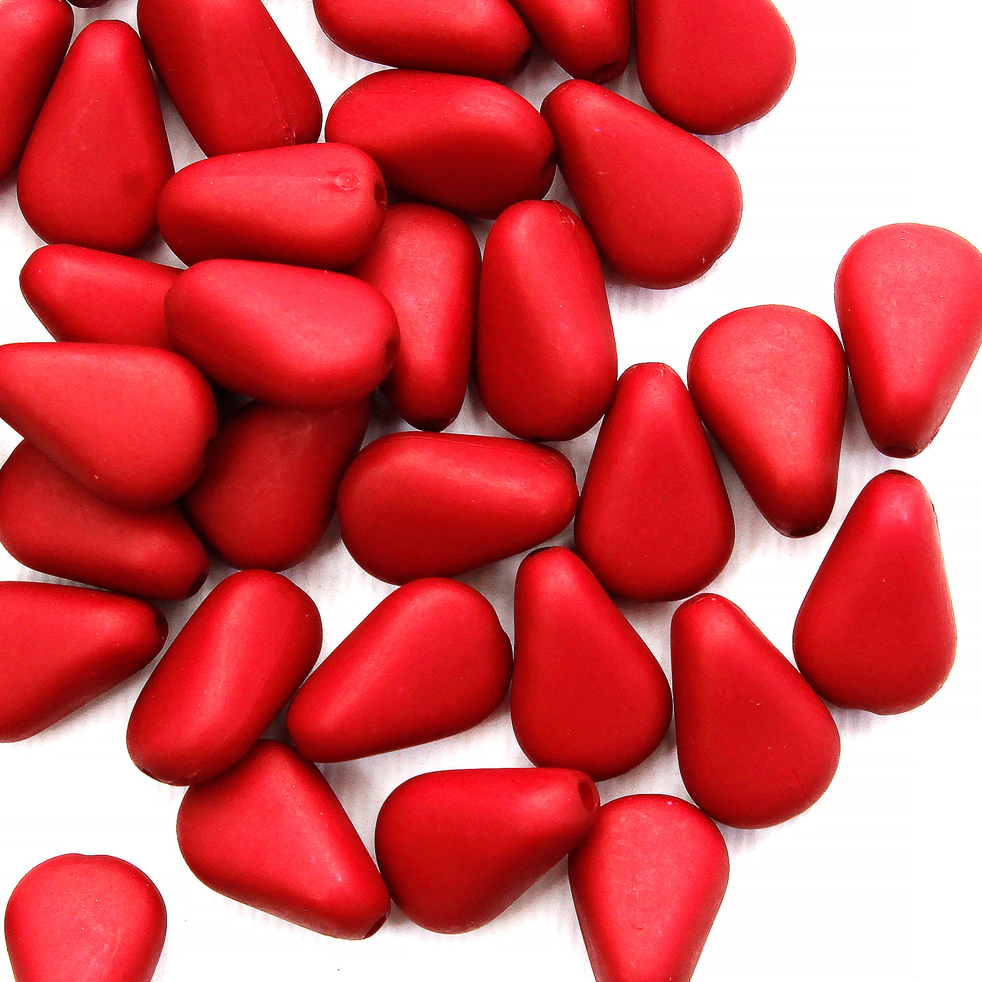 Beads Ruby Red Pear Shaped 15Mm X 10Mm 30G Pb Ib