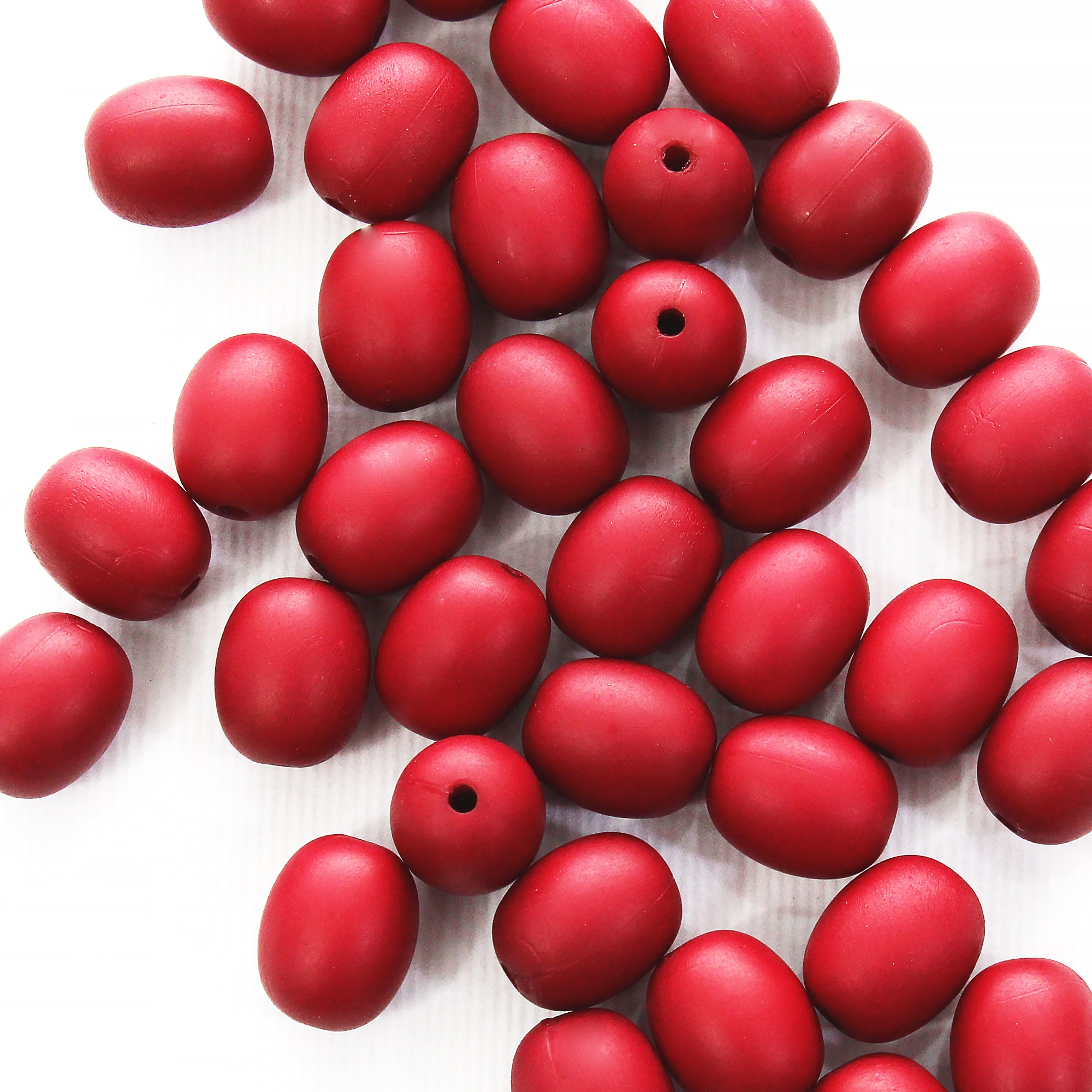 Beads Ruby Red Oval 11Mm X 9Mm 30G Pb Ib