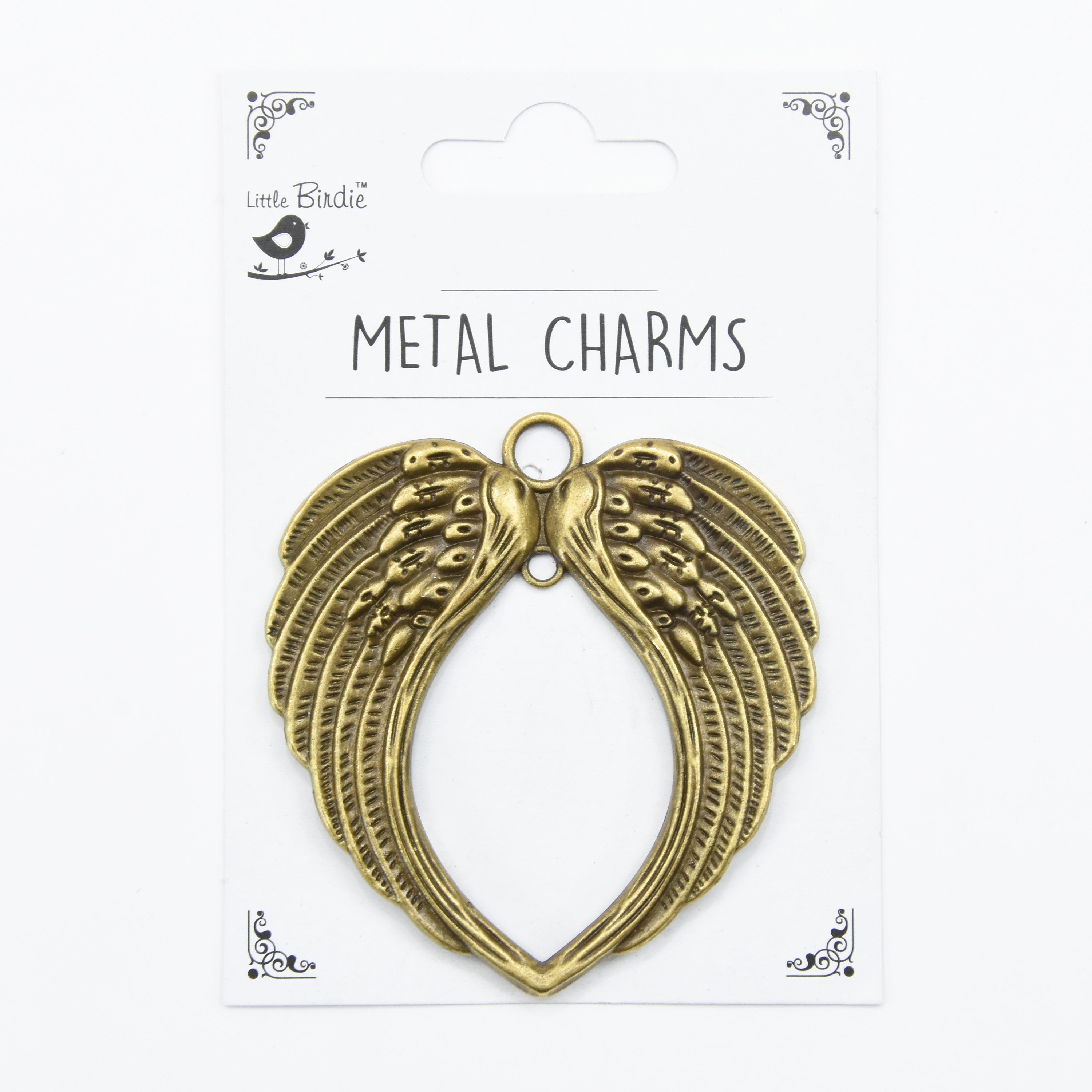 Metal Charms Wings 1Pc Pbci Ib