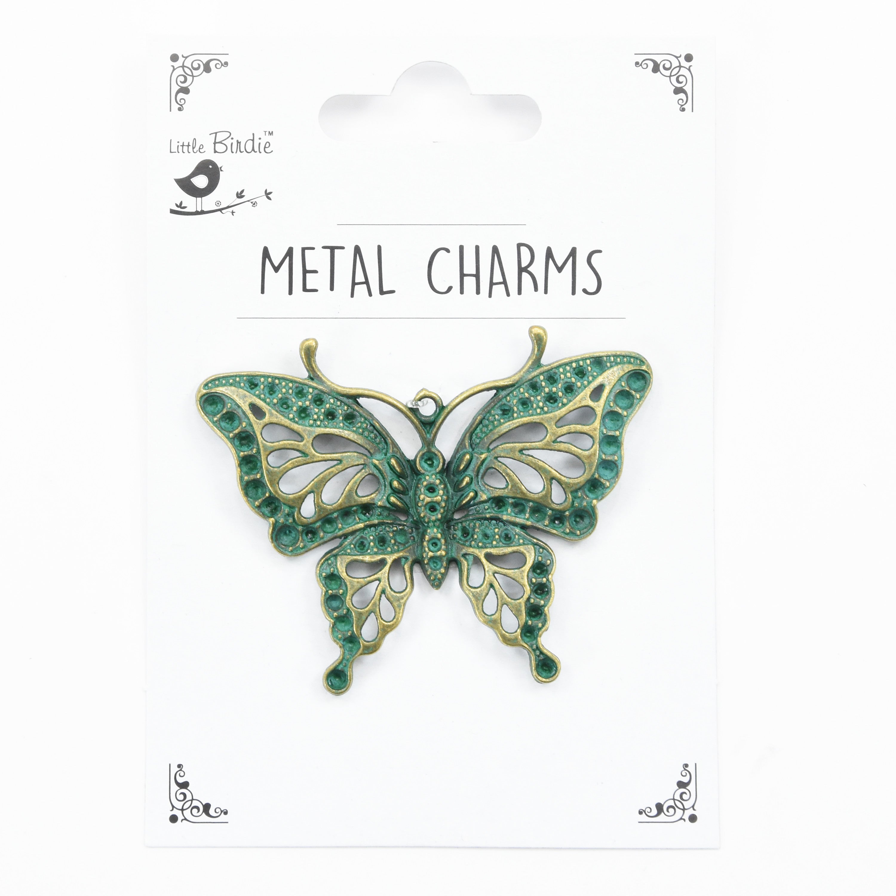 Metal Charms Butterfly Vintage 1Pc Pbci Ib