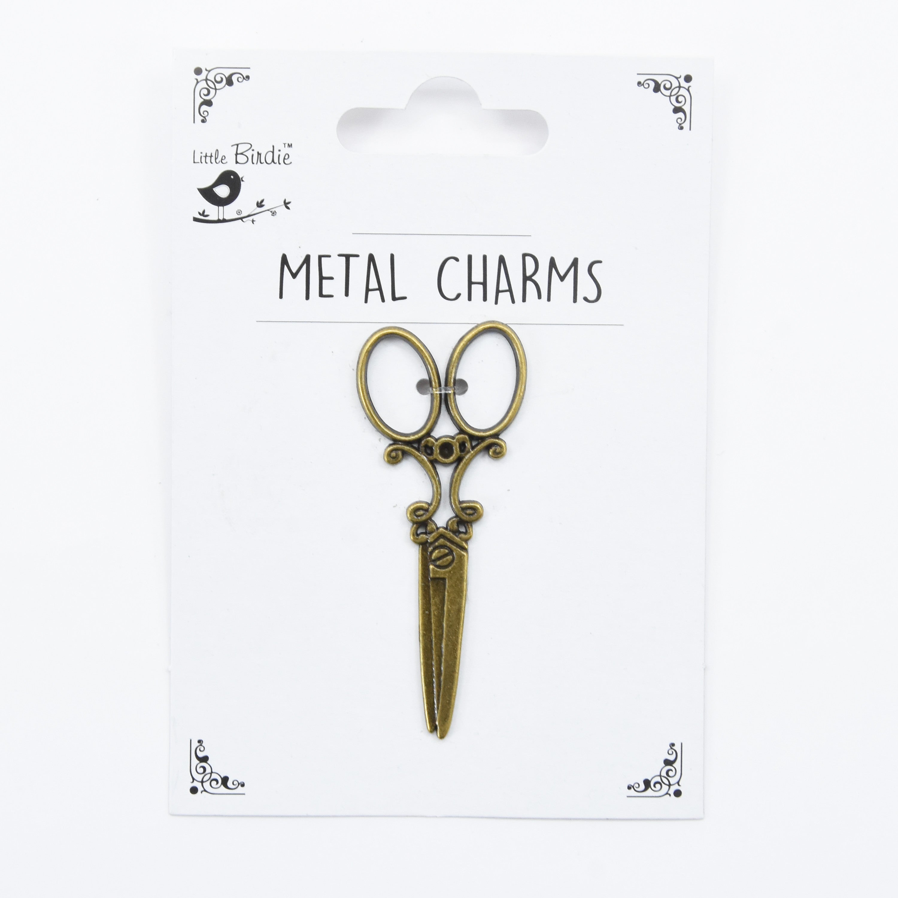 Metal Charms Ornate Scissors 1Pc Pbci Ib