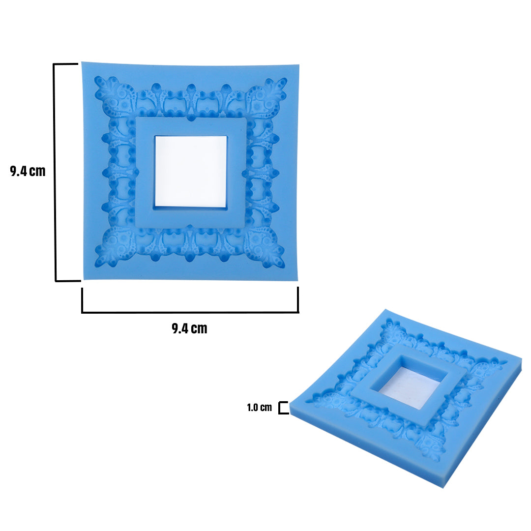 Silicone Mould Classy Frame 9.4cm X 9.4cm X 1cm 1pc