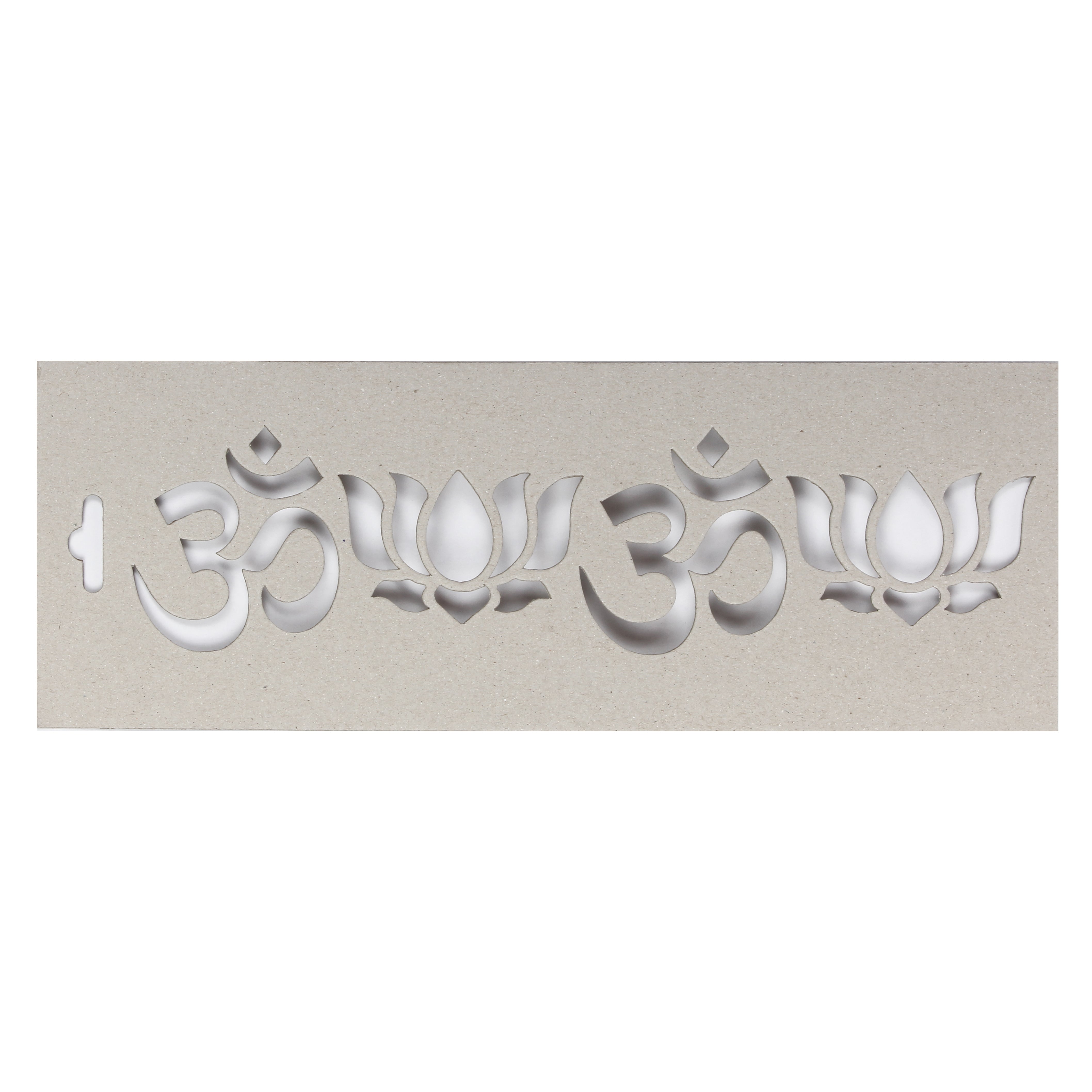 Chipboard Stencil OM & Lotus 12.5X4.5Inch 1pc