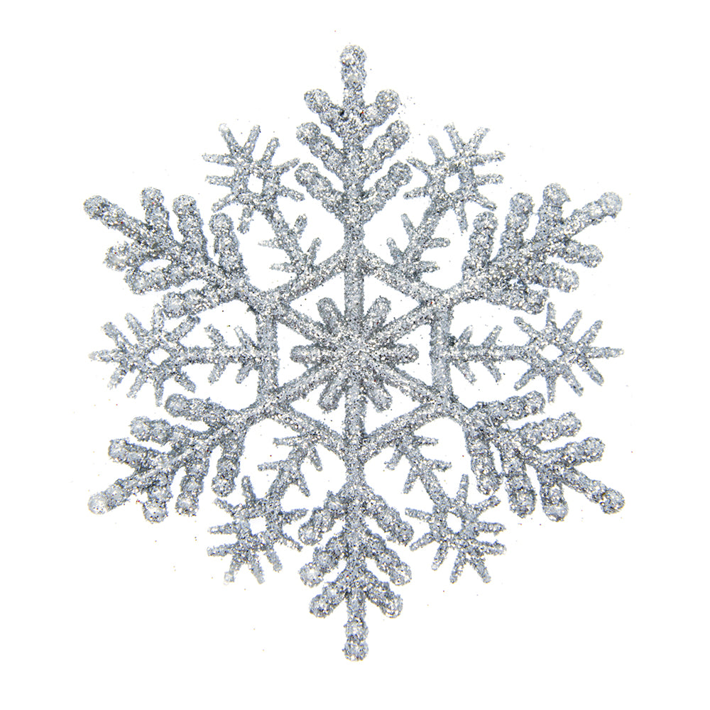 Christmas Decoration Hanging 100mm- Glitter Snowflake Silver