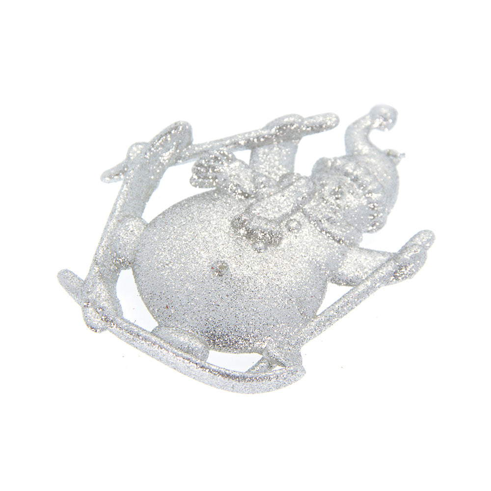 Christmas Decoration Hanging- Glitter Snowman Silver